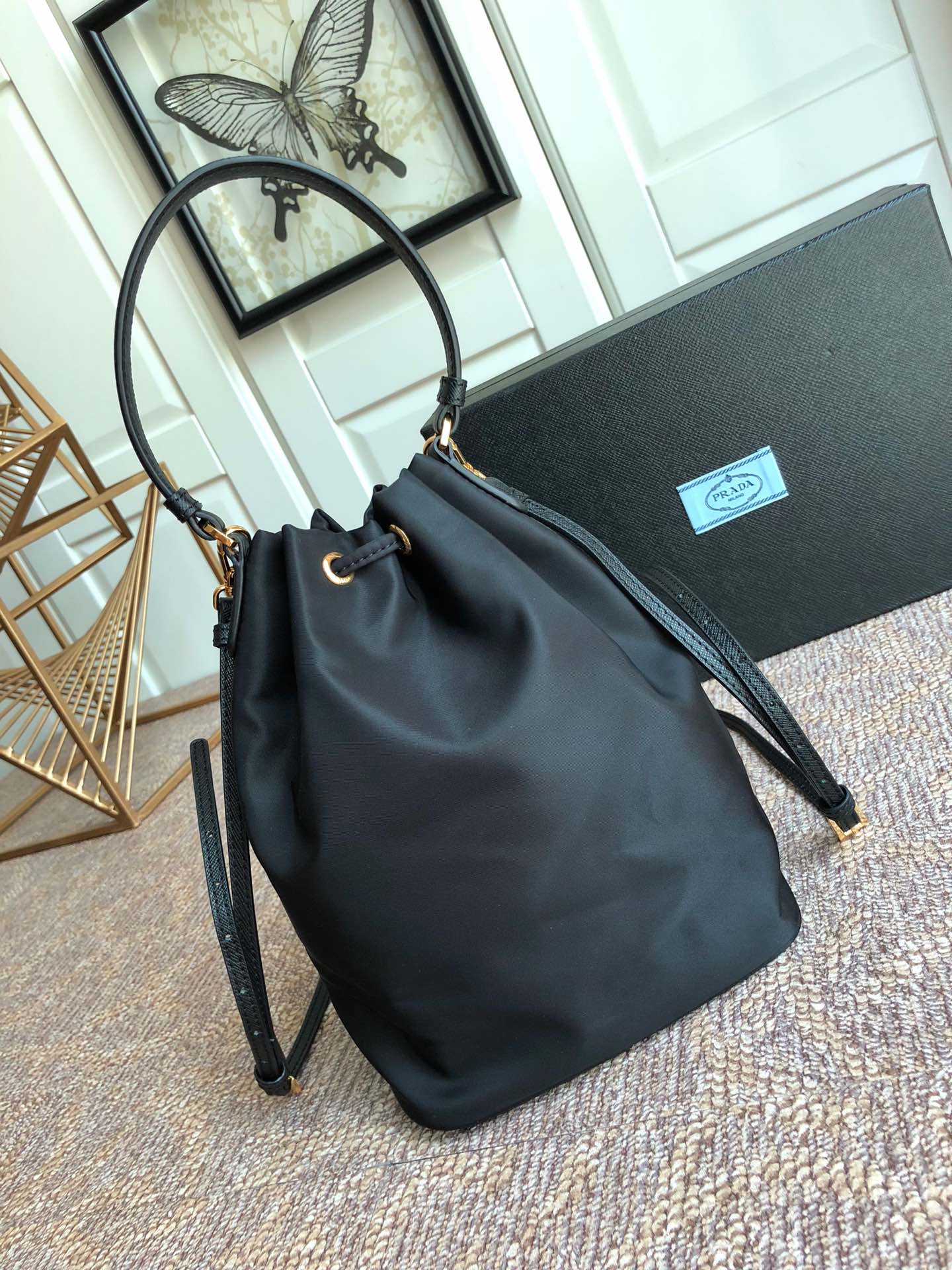 Prada Basic Bag Nylon Black 12cm