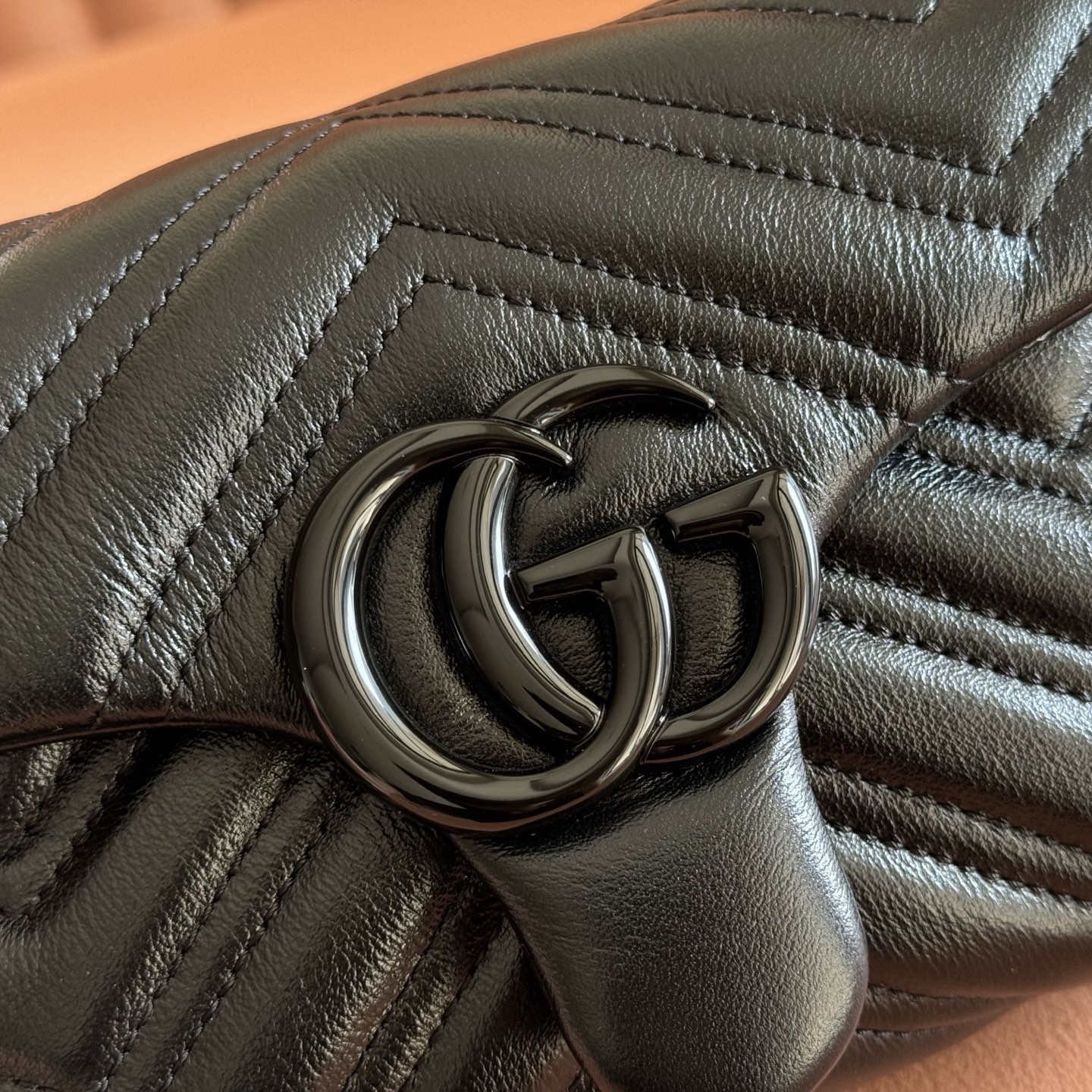 Gucci Shoulder Bag Cow Leather Black M