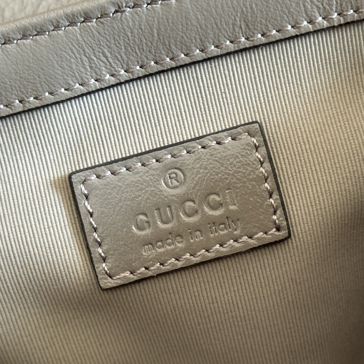 Gucci Shoulder Bag Cow Leather Gray M