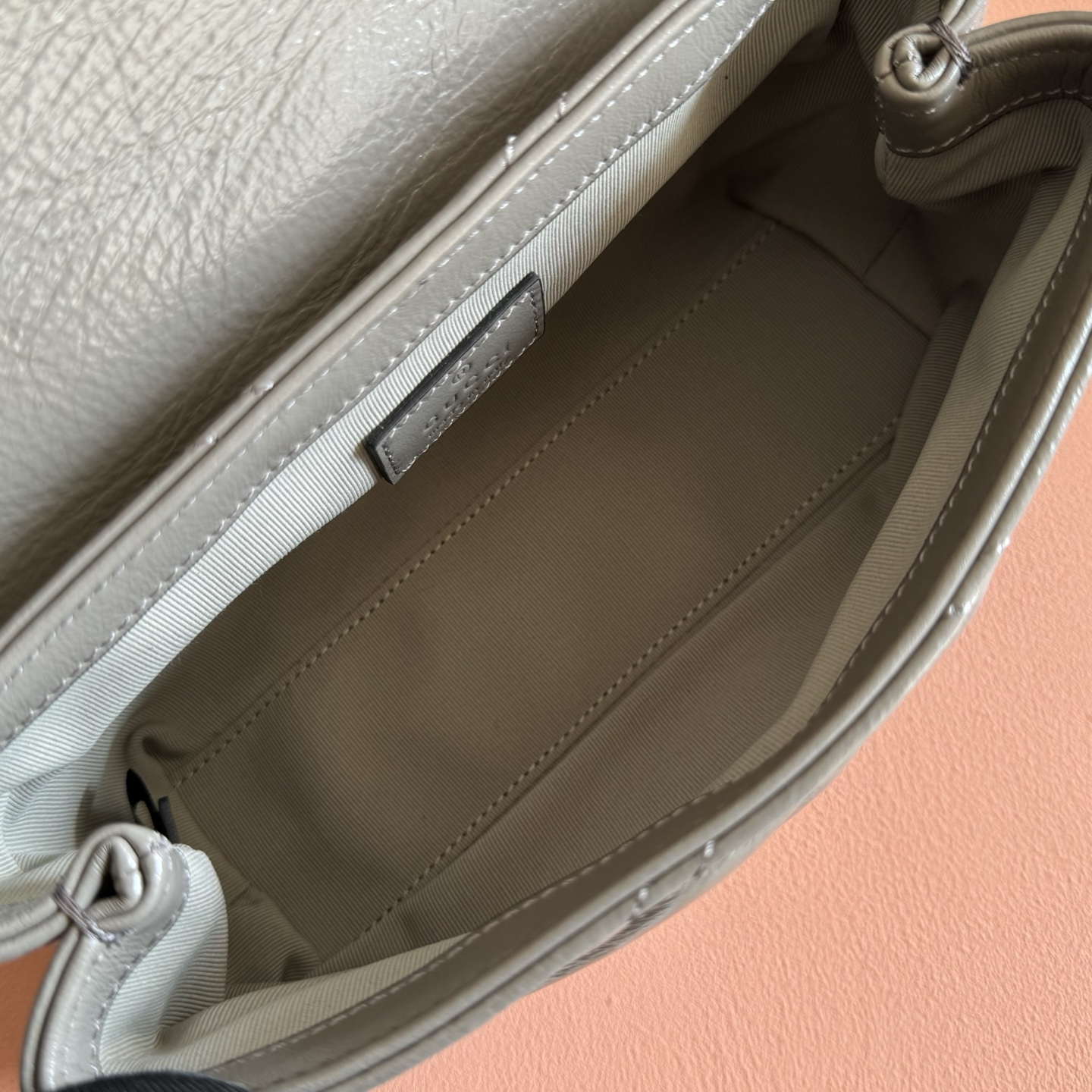 Gucci Shoulder Bag Cow Leather Gray M