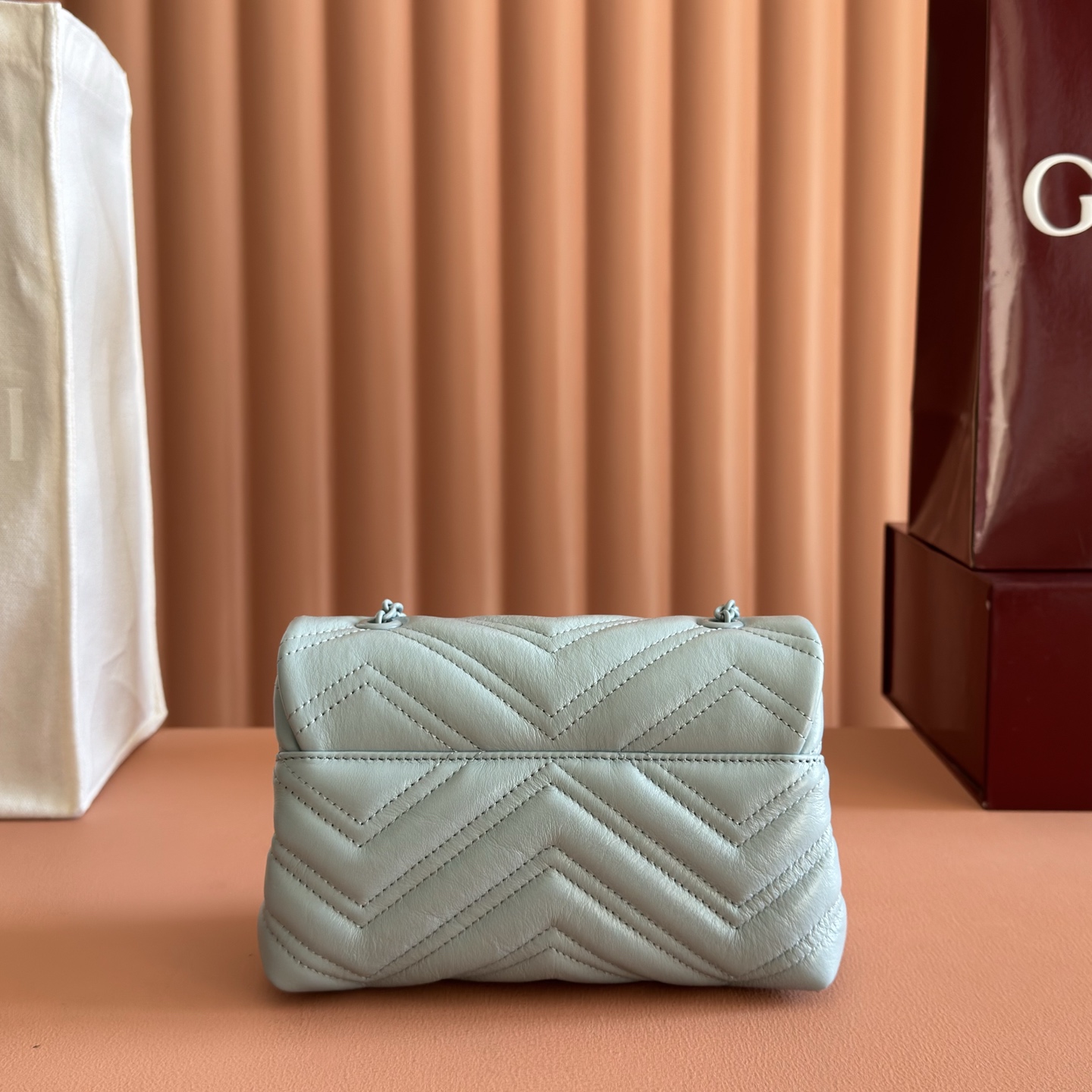 Gucci Shoulder Bag Cow Leather Blue M