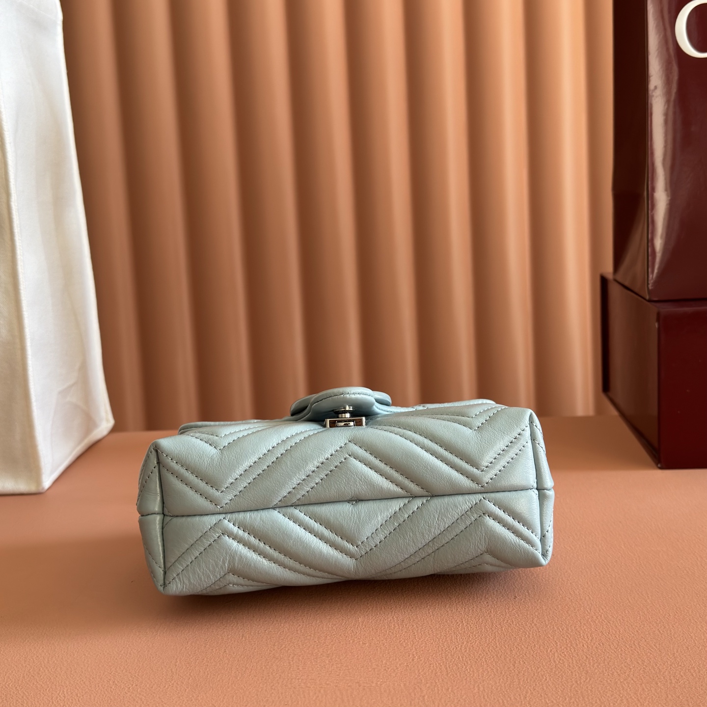 Gucci Shoulder Bag Cow Leather Blue M