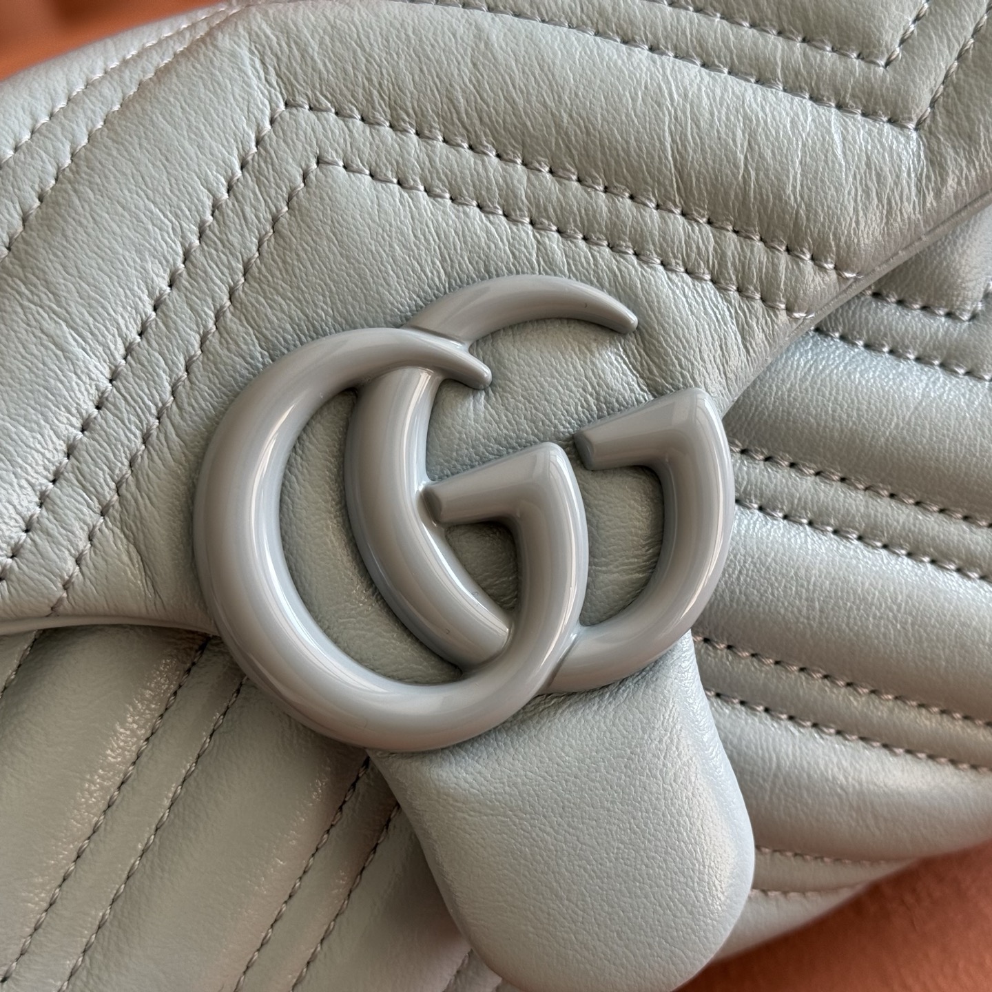 Gucci Shoulder Bag Cow Leather Blue M