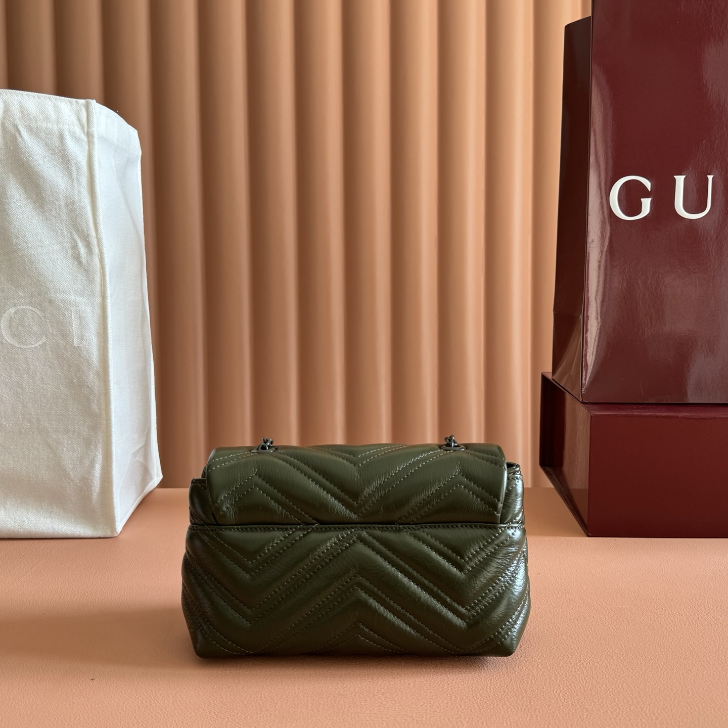 Gucci Shoulder Bag Cow Leather Green M