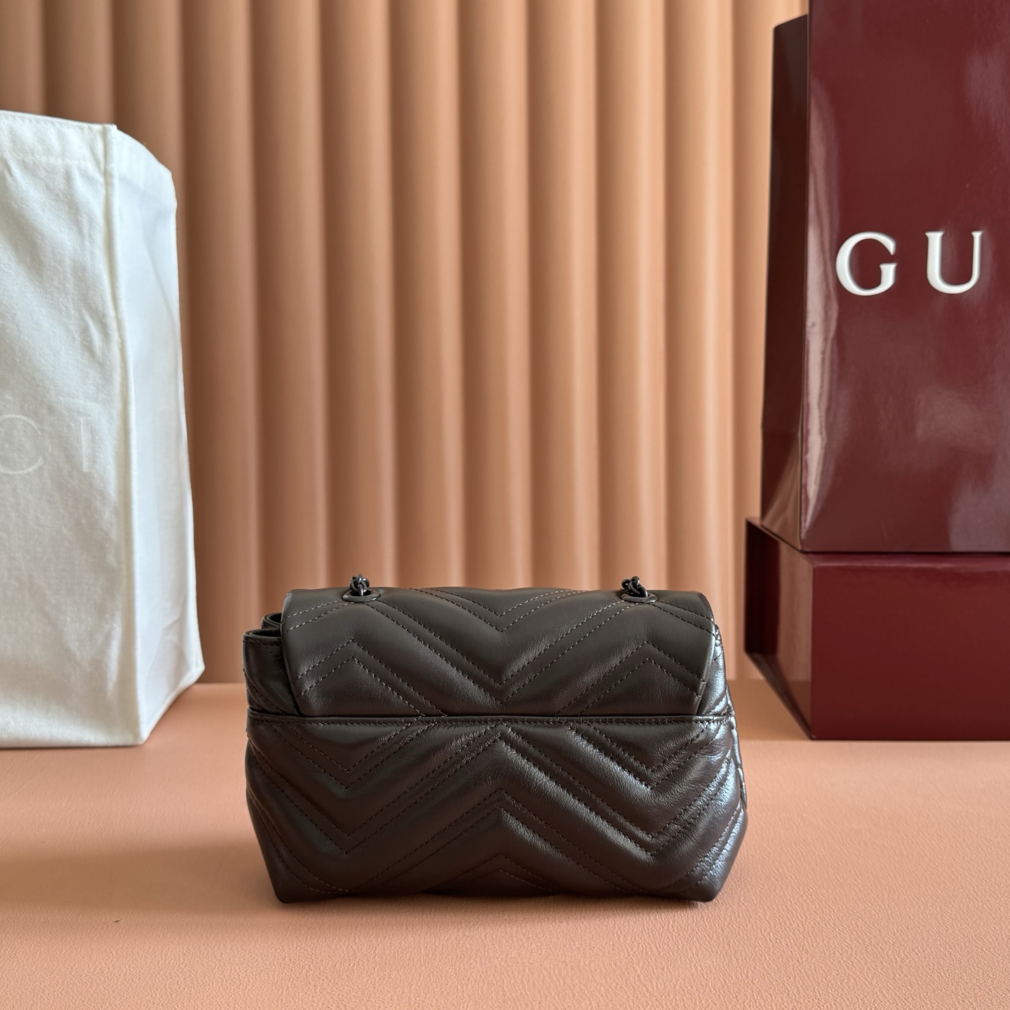 Gucci Shoulder Bag Cow Leather Brown M