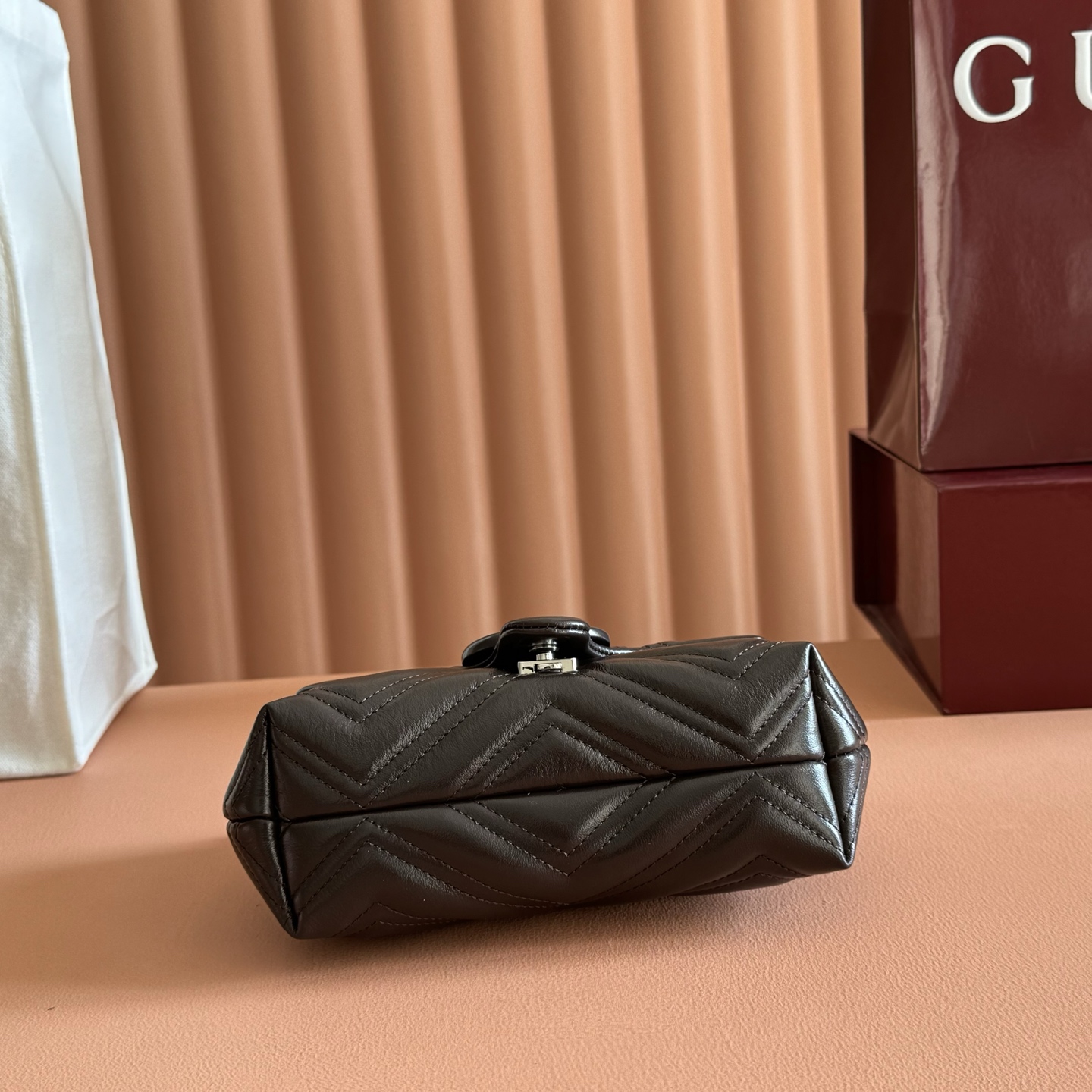 Gucci Shoulder Bag Cow Leather Brown M