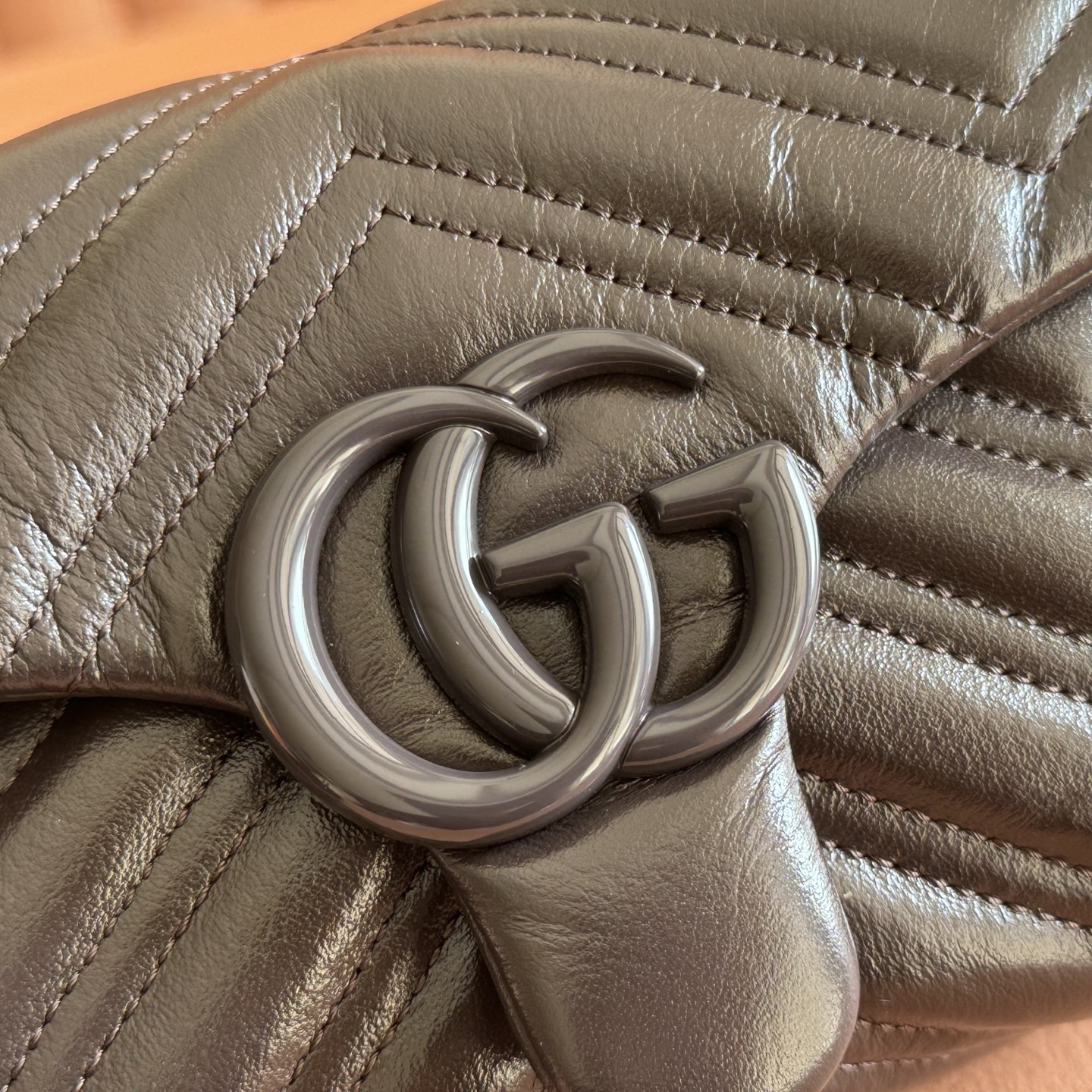 Gucci Shoulder Bag Cow Leather Brown M