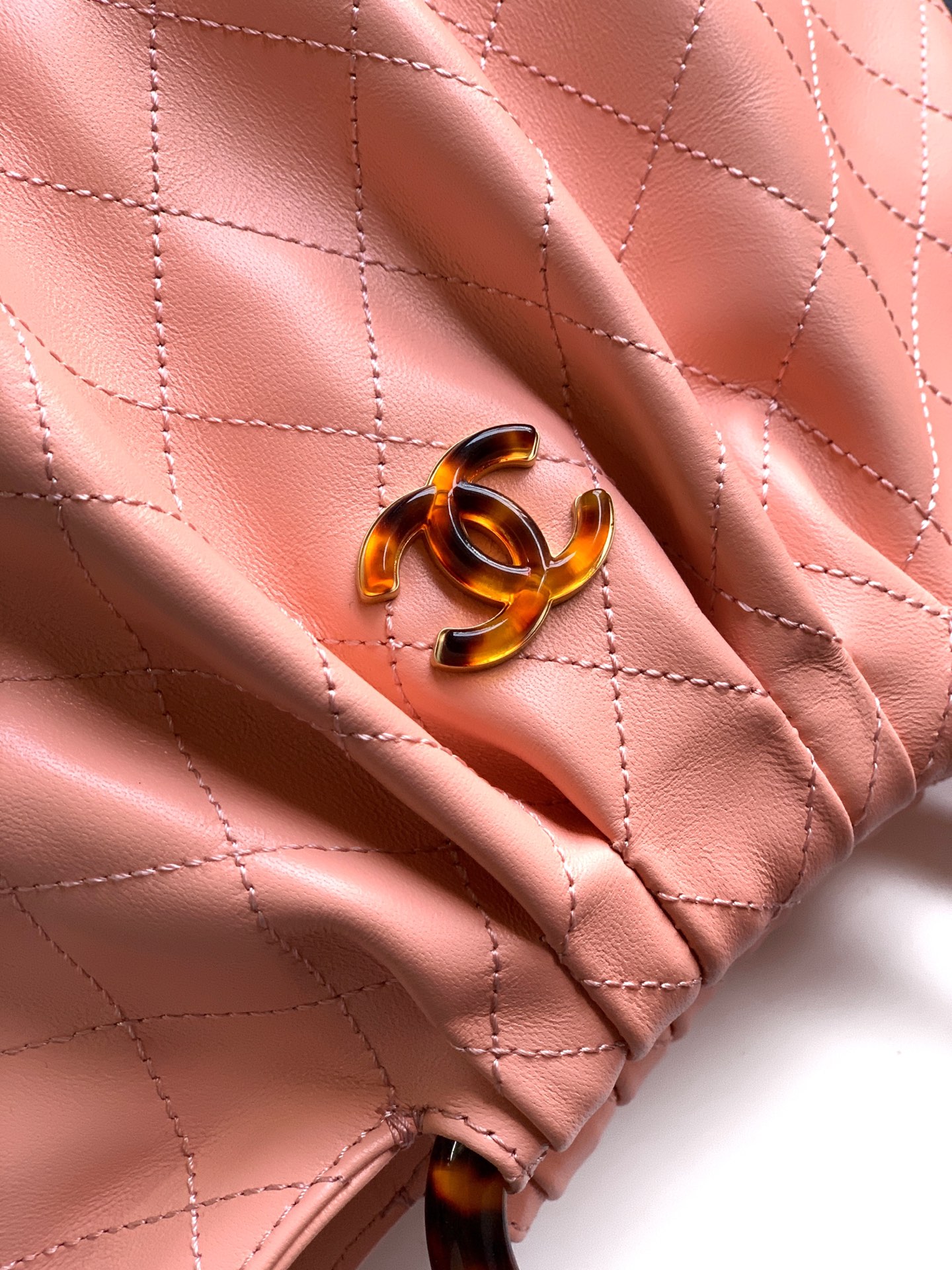 Chanel Tote Bag Sheepskin Brown 32cm-m-l