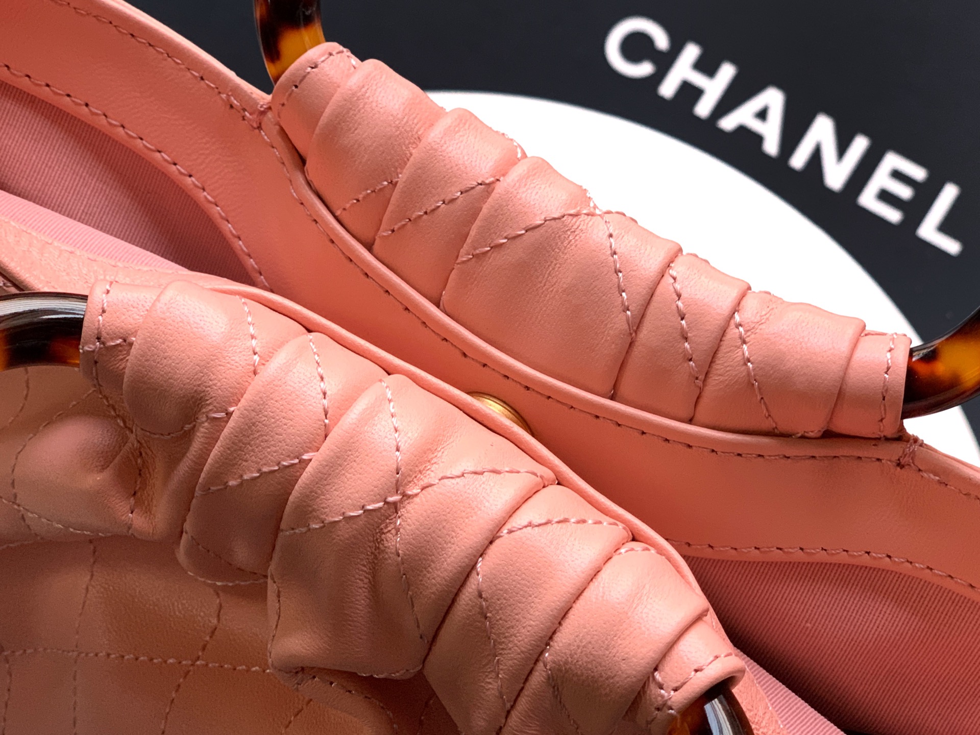 Chanel Tote Bag Sheepskin Brown 32cm-m-l