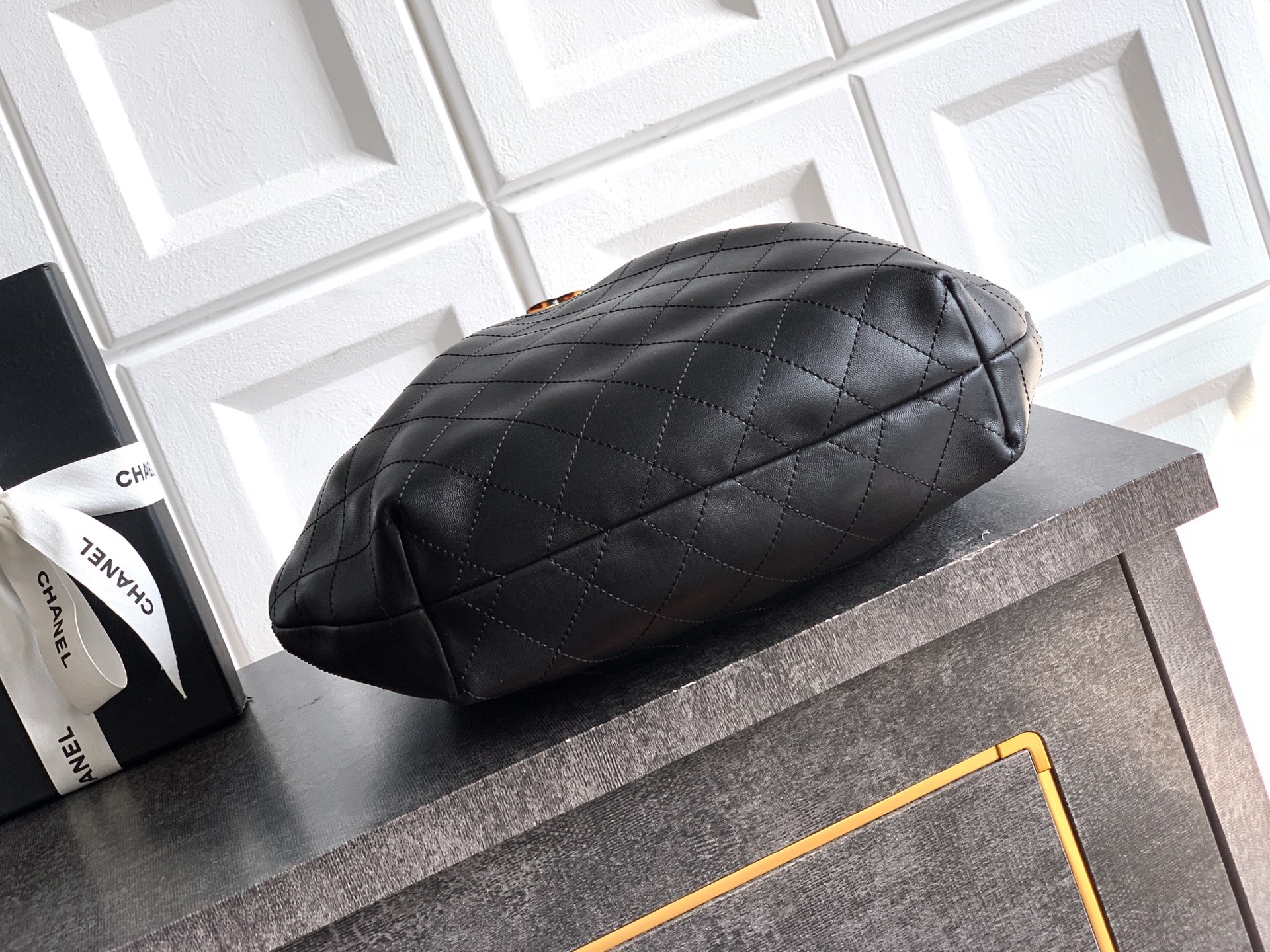 Chanel Tote Bag Sheepskin Brown 32cm-m-l