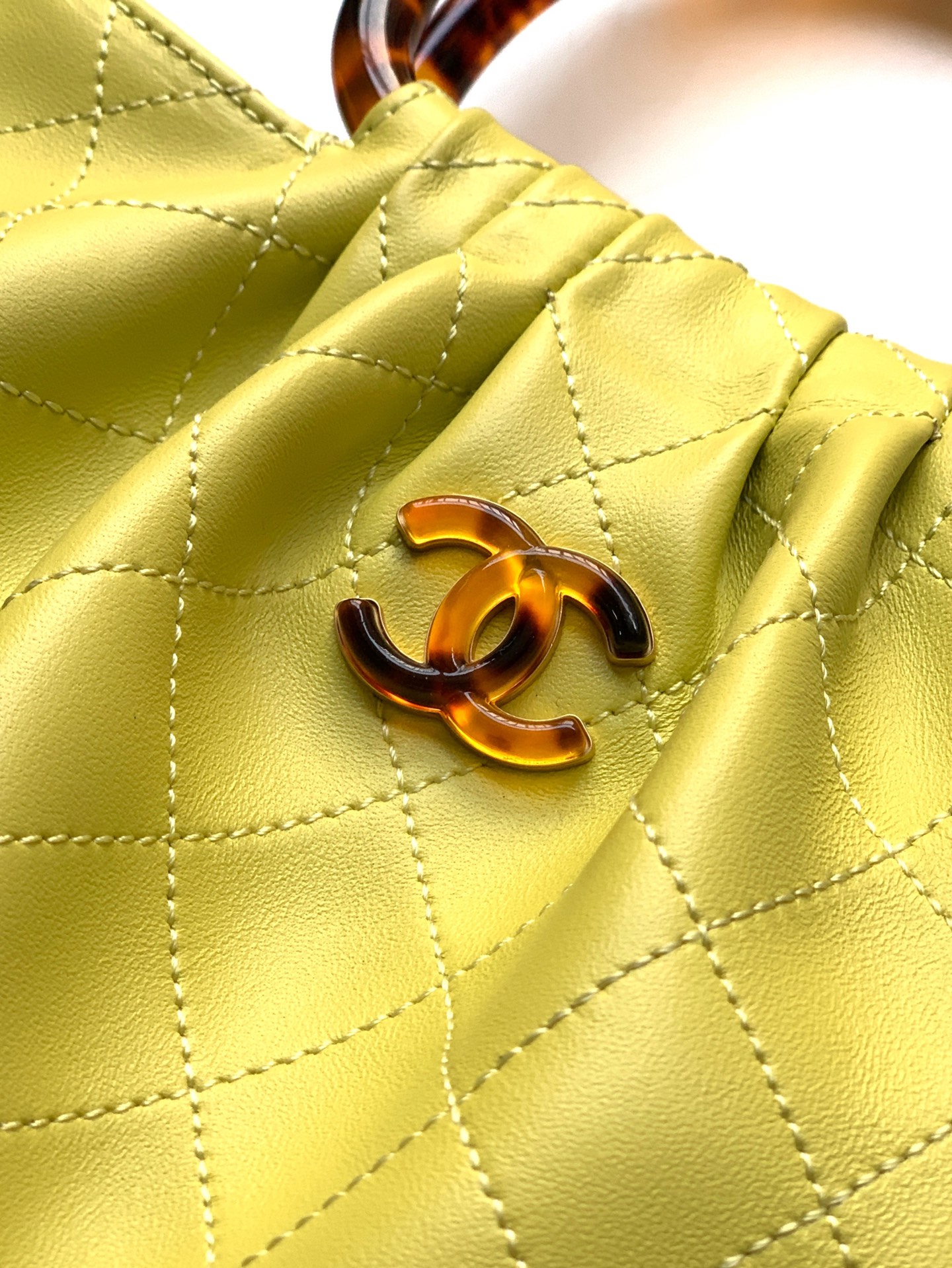 Chanel Tote Bag Sheepskin Brown 32cm-m-l