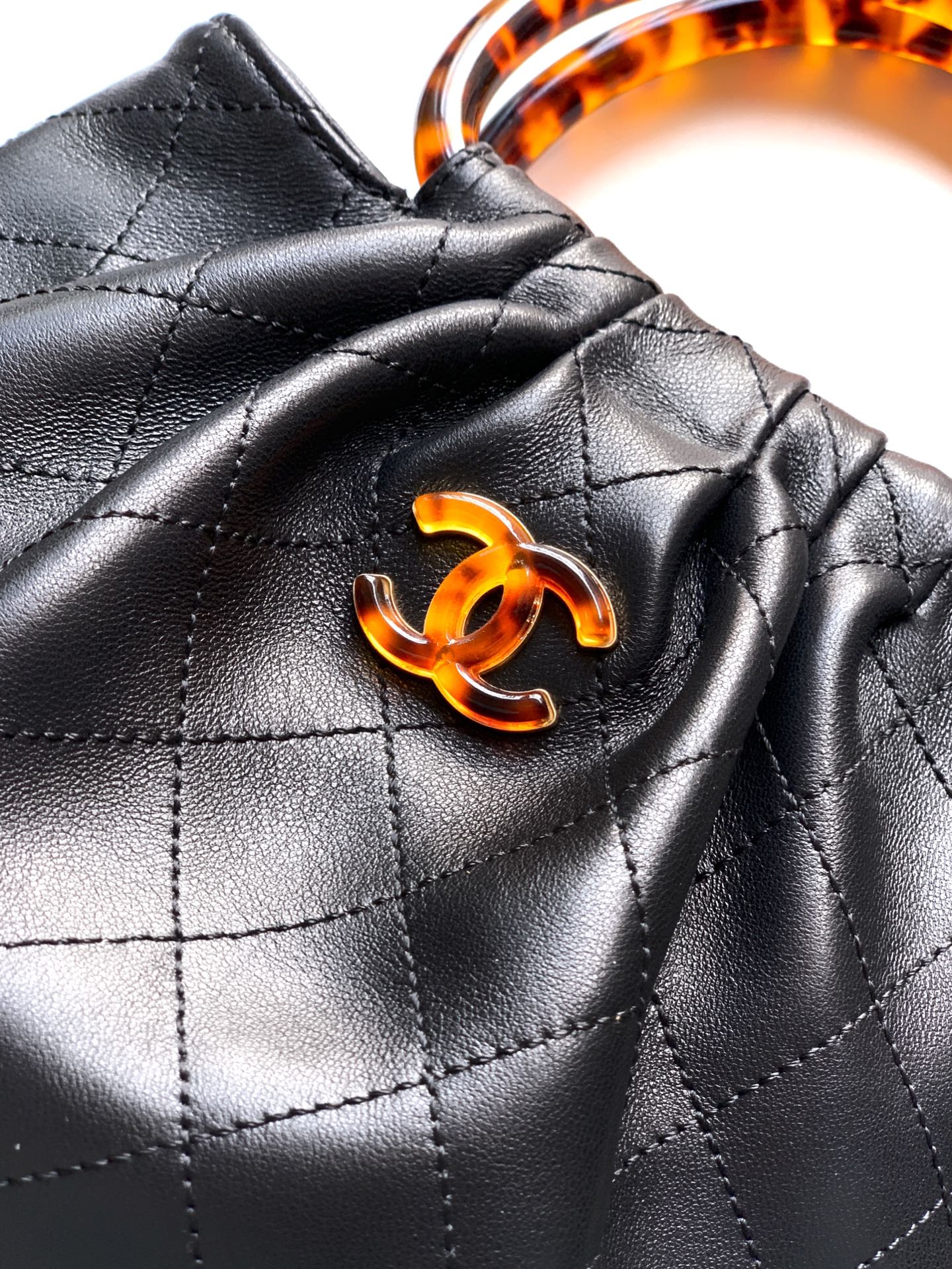 Chanel Tote Bag Sheepskin Black 12cm-24cm-l