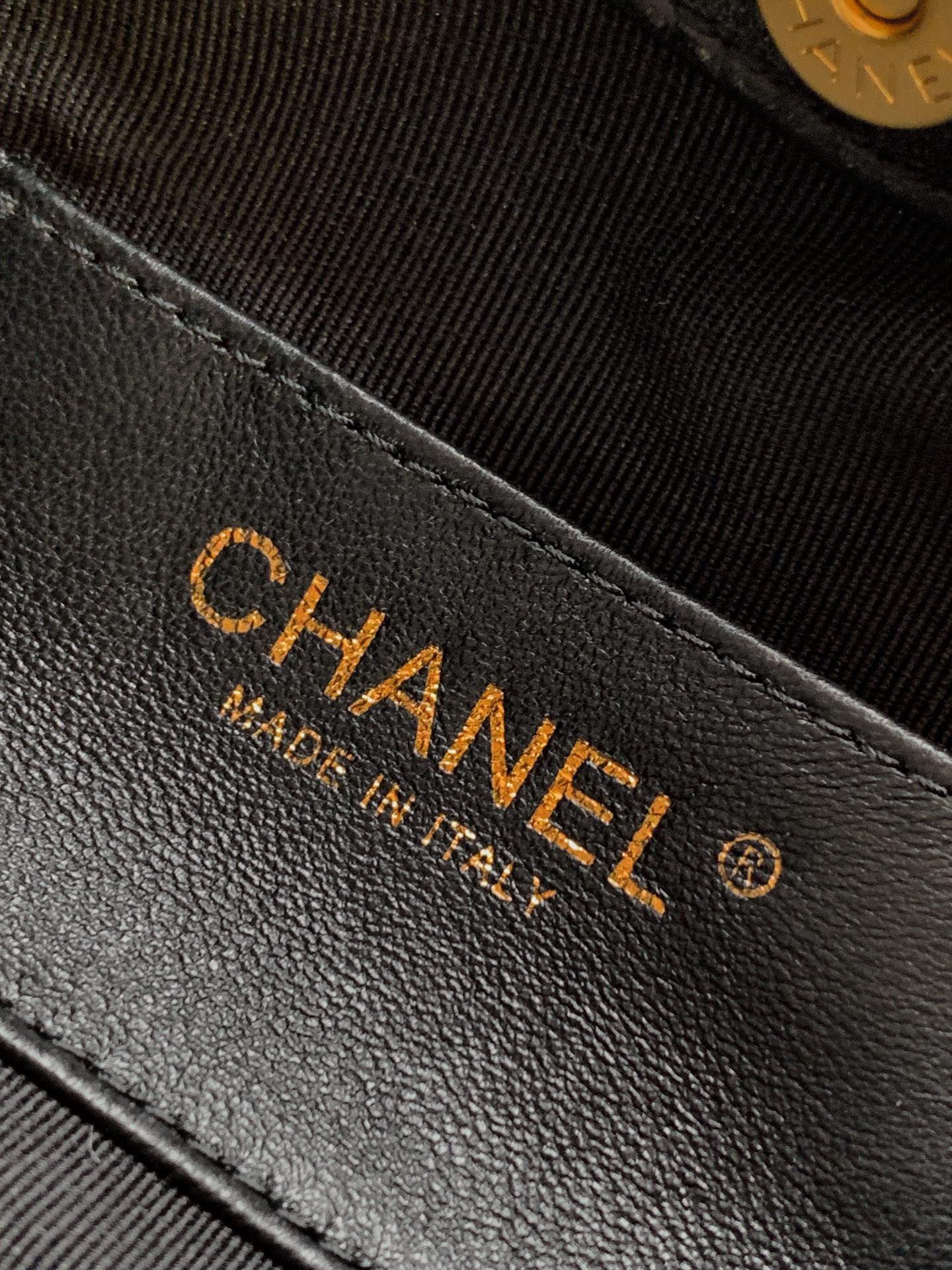 Chanel Tote Bag Sheepskin Black 12cm-24cm-l