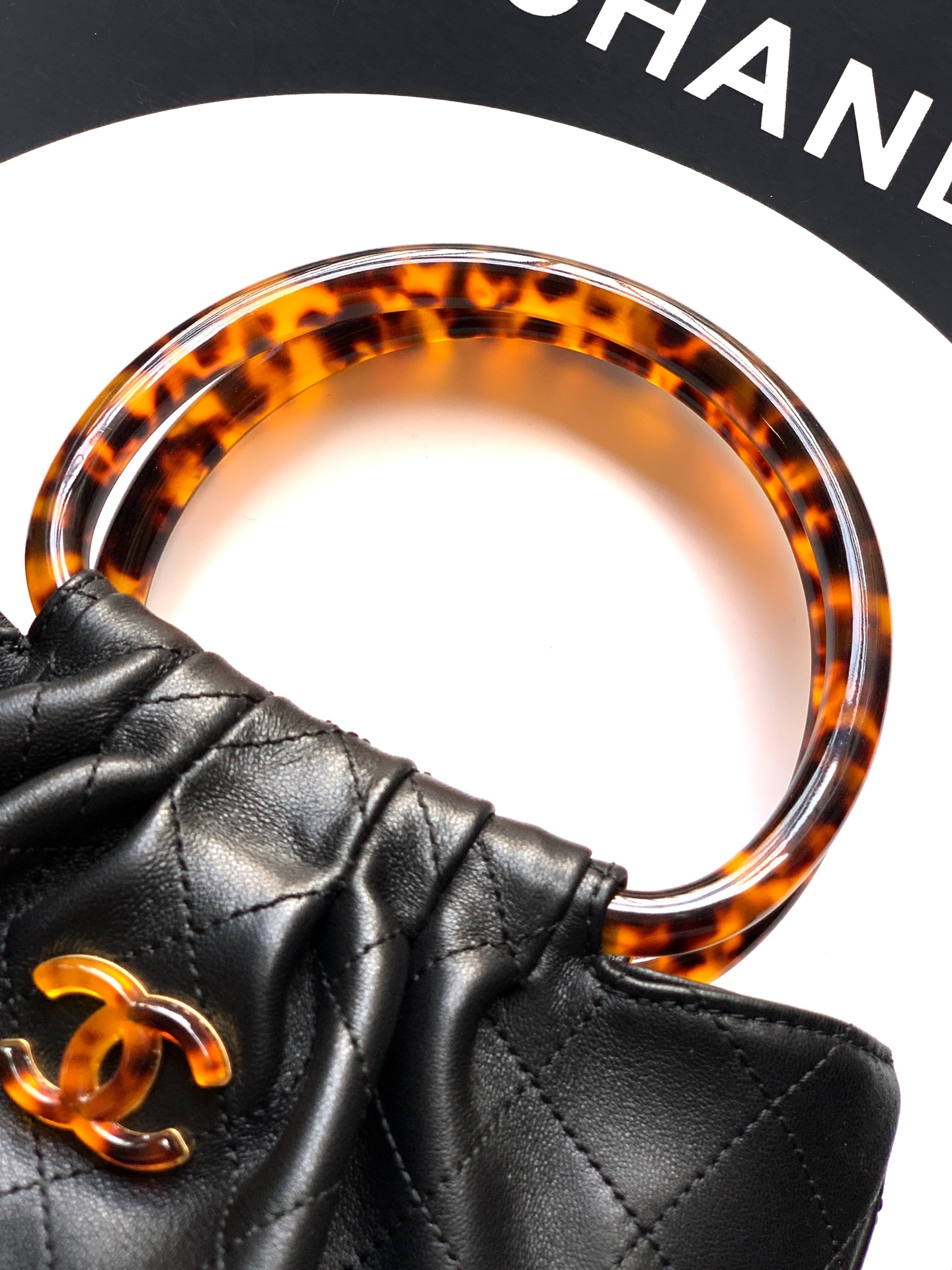 Chanel Tote Bag Sheepskin Black 12cm-24cm-l