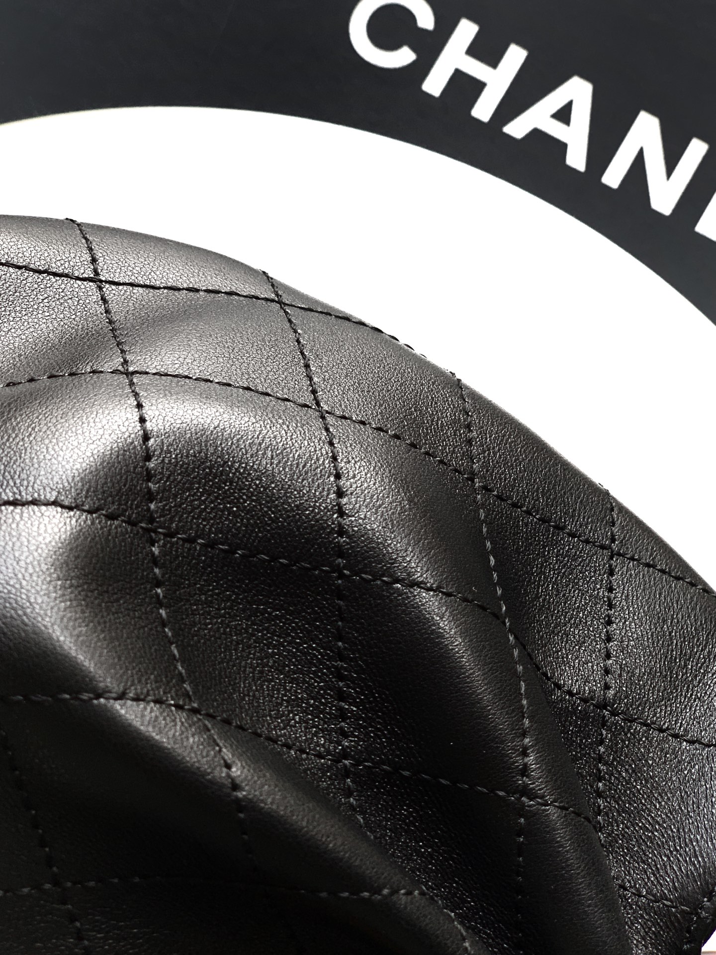 Chanel Tote Bag Sheepskin Black 12cm-24cm-l