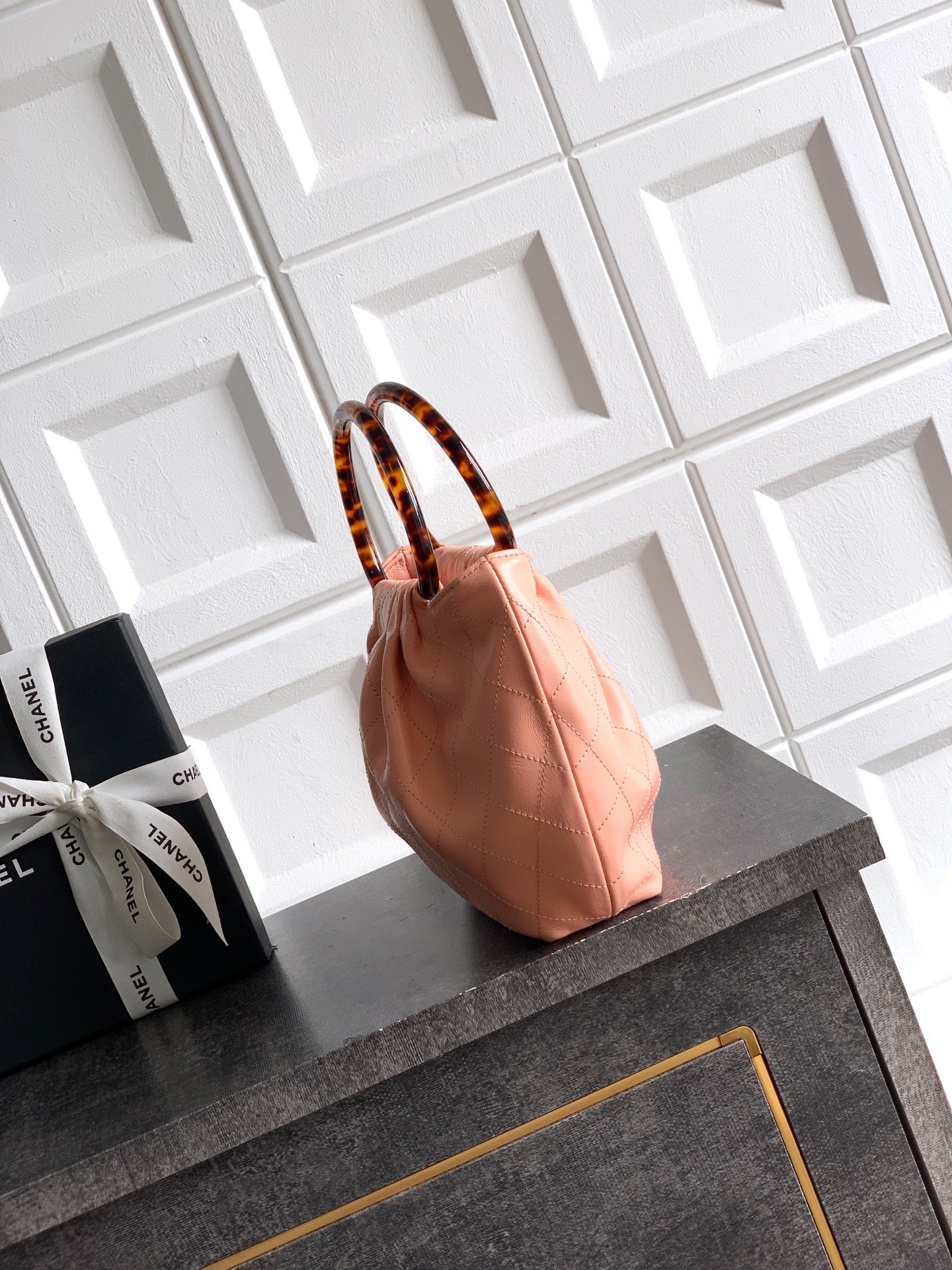 Chanel Tote Bag Sheepskin Brown 12cm-24cm-l