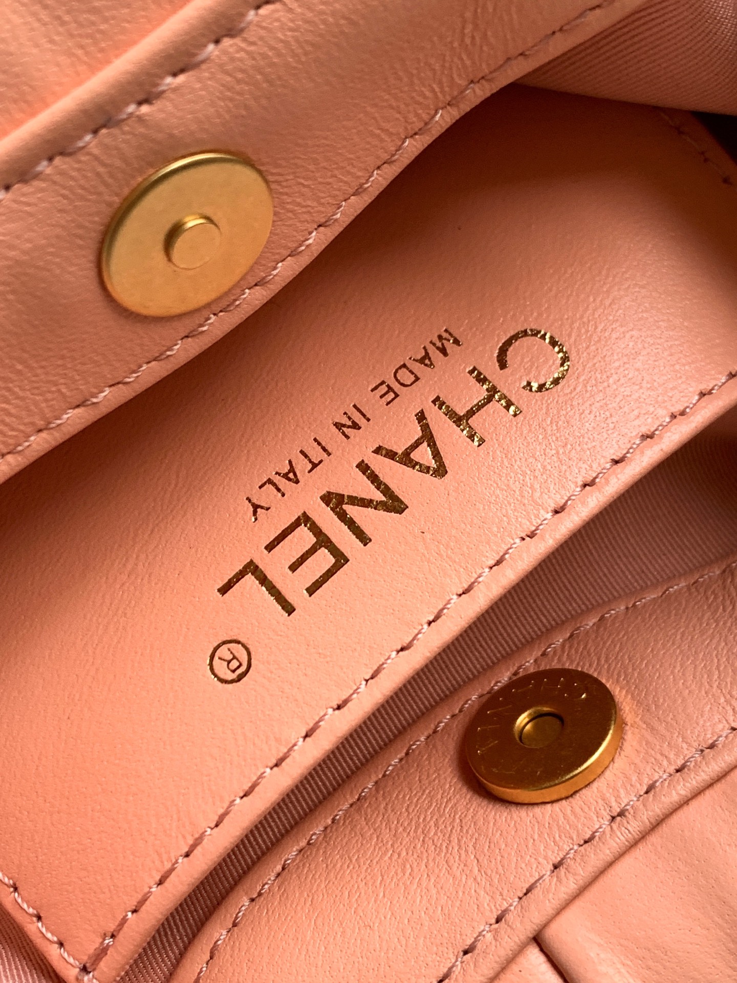 Chanel Tote Bag Sheepskin Brown 12cm-24cm-l