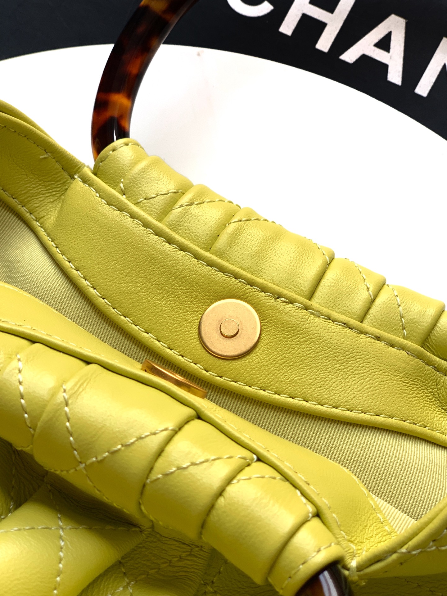 Chanel Tote Bag Sheepskin Brown 12cm-24cm-l