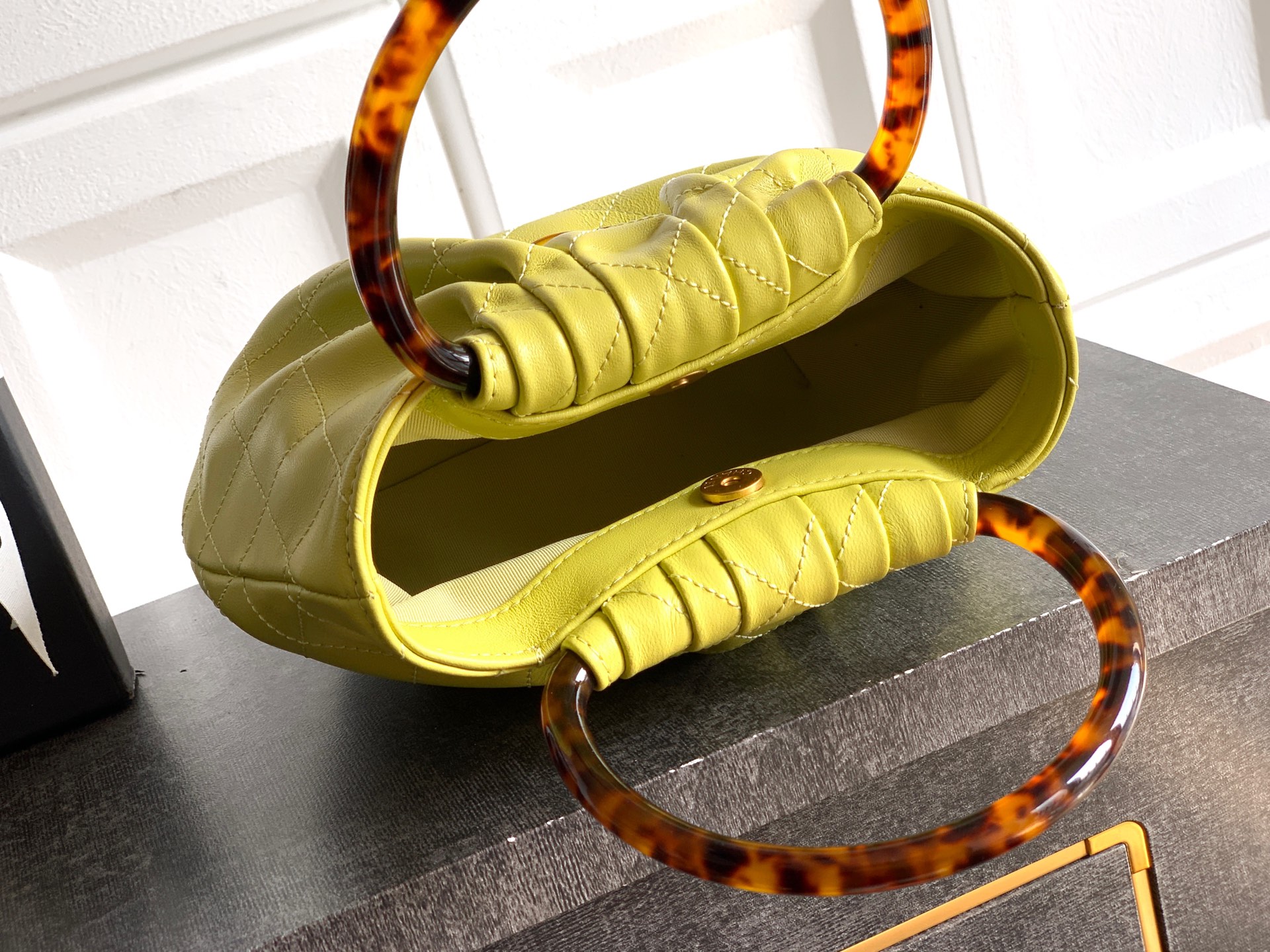 Chanel Tote Bag Sheepskin Brown 12cm-24cm-l