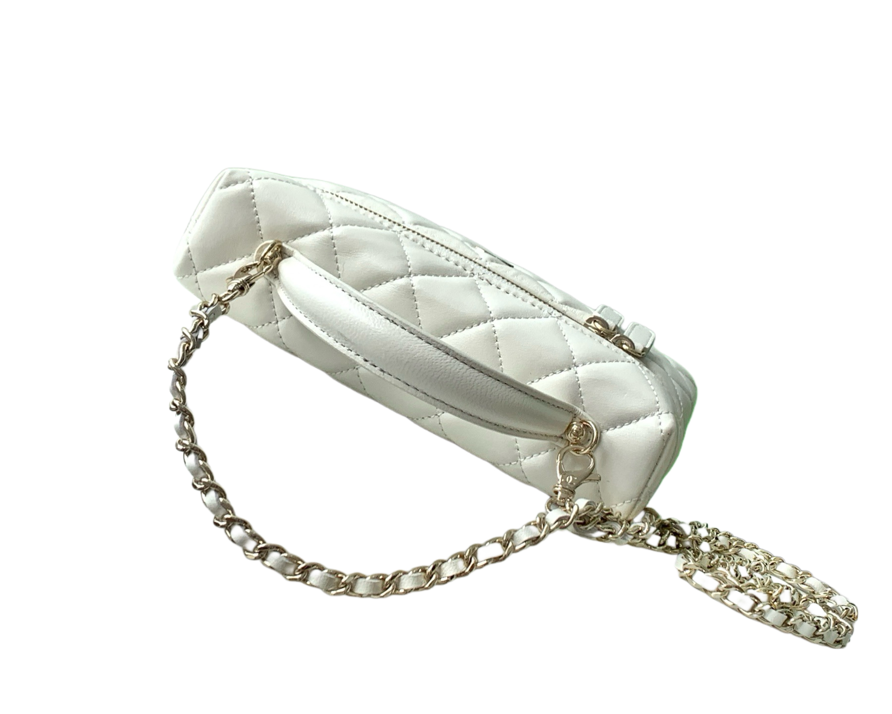 Chanel Basic Bag Cow Leather White M-l-s