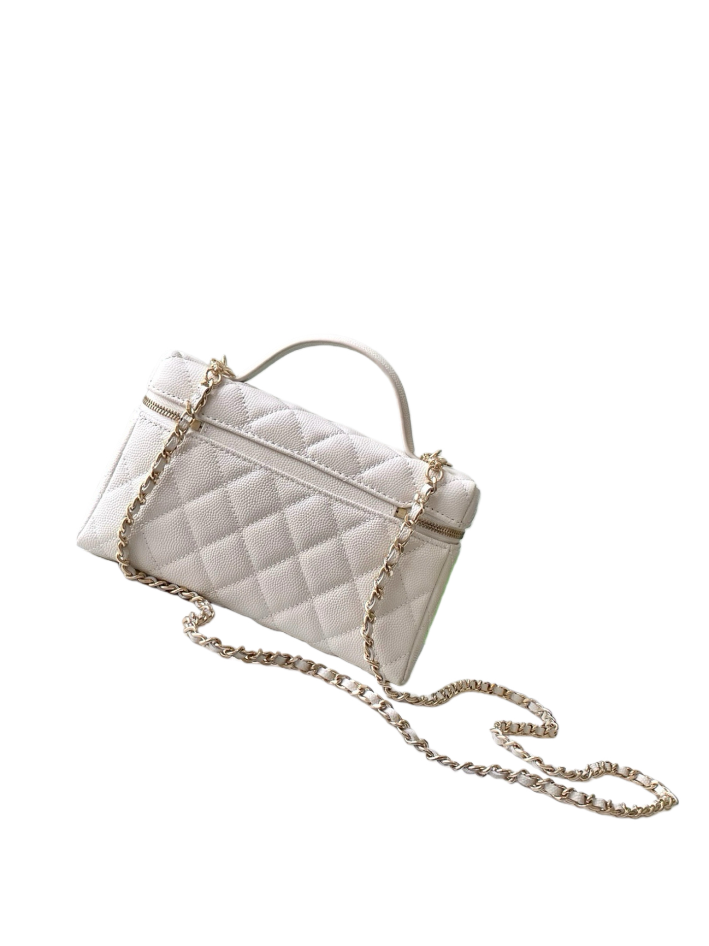 Chanel Basic Bag Cow Leather White M-l-s