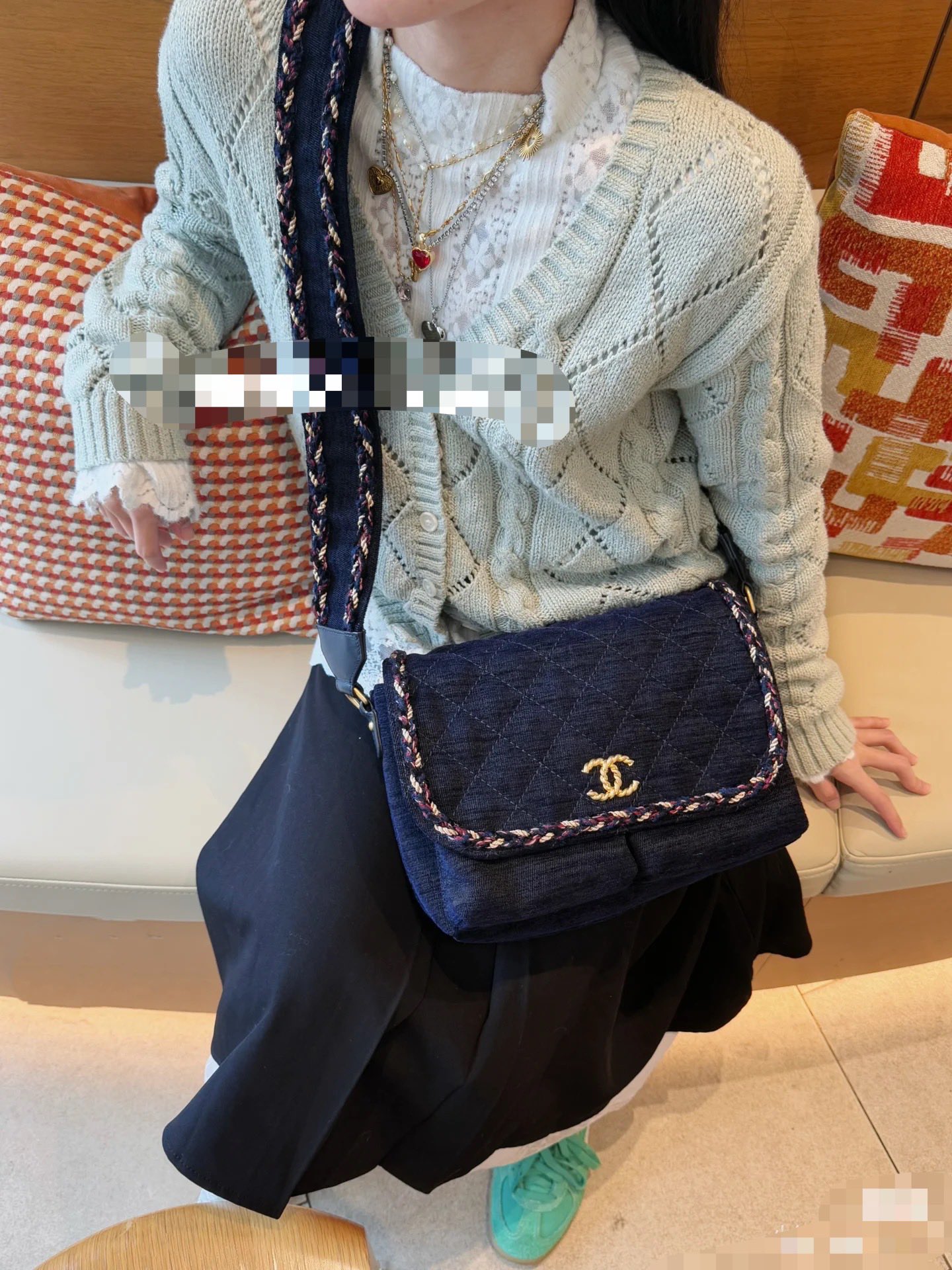 Chanel Basic Bag Blue 27cm-l