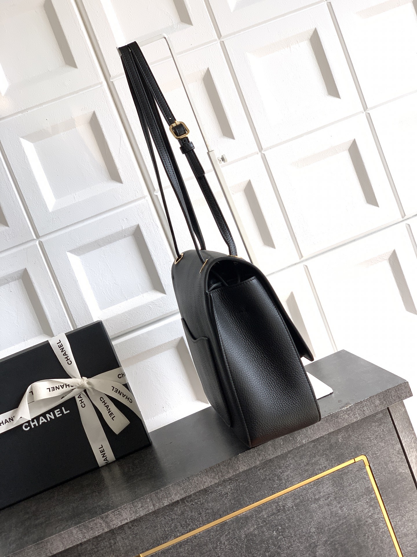 Chanel Tote Bag Cow Leather Black 11cm-m-l-s