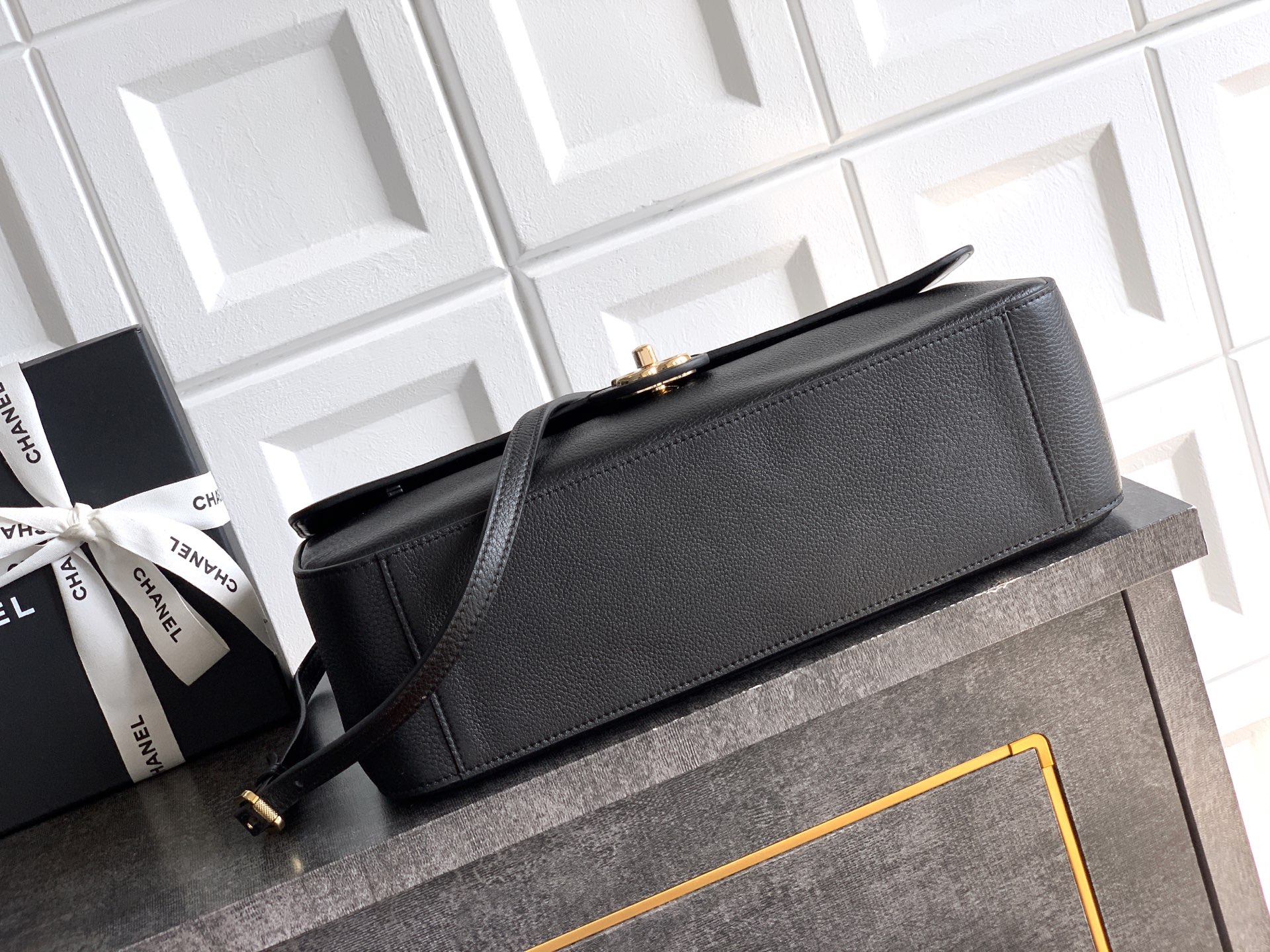 Chanel Tote Bag Cow Leather Black 11cm-m-l-s