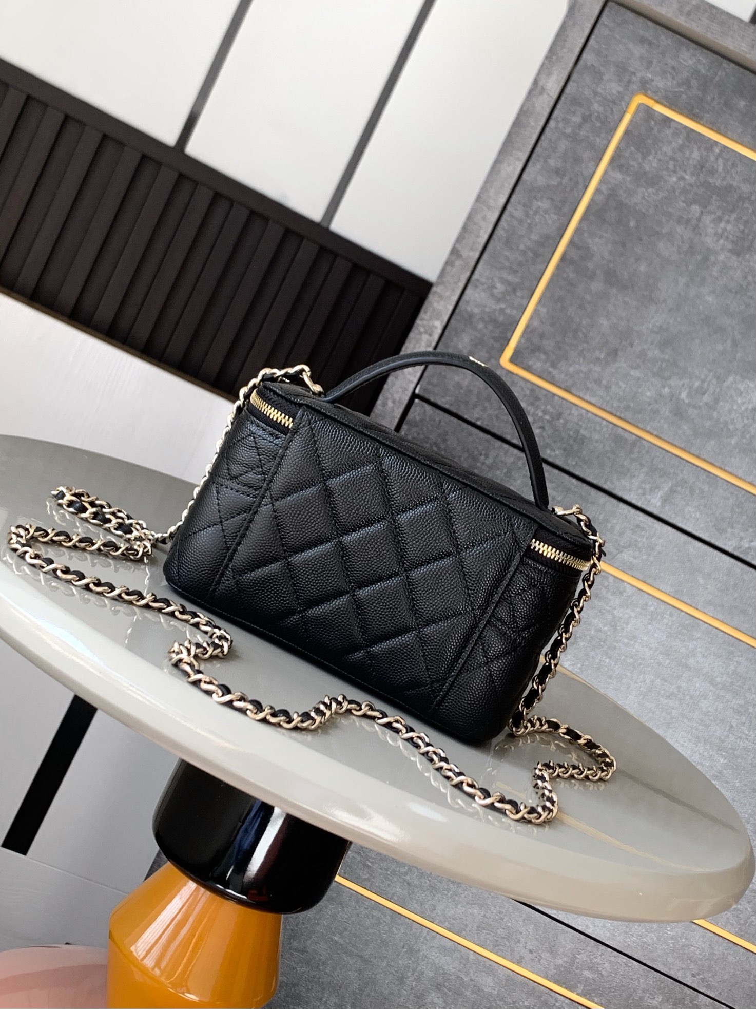 Chanel Basic Bag Cow Leather Black M-l