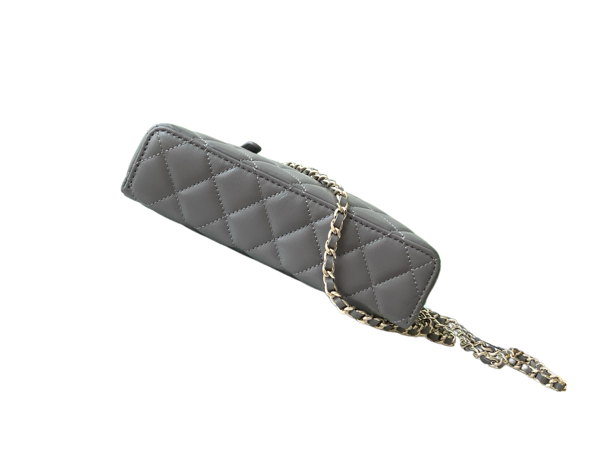 Chanel Basic Bag Cow Leather Gray M-l-s