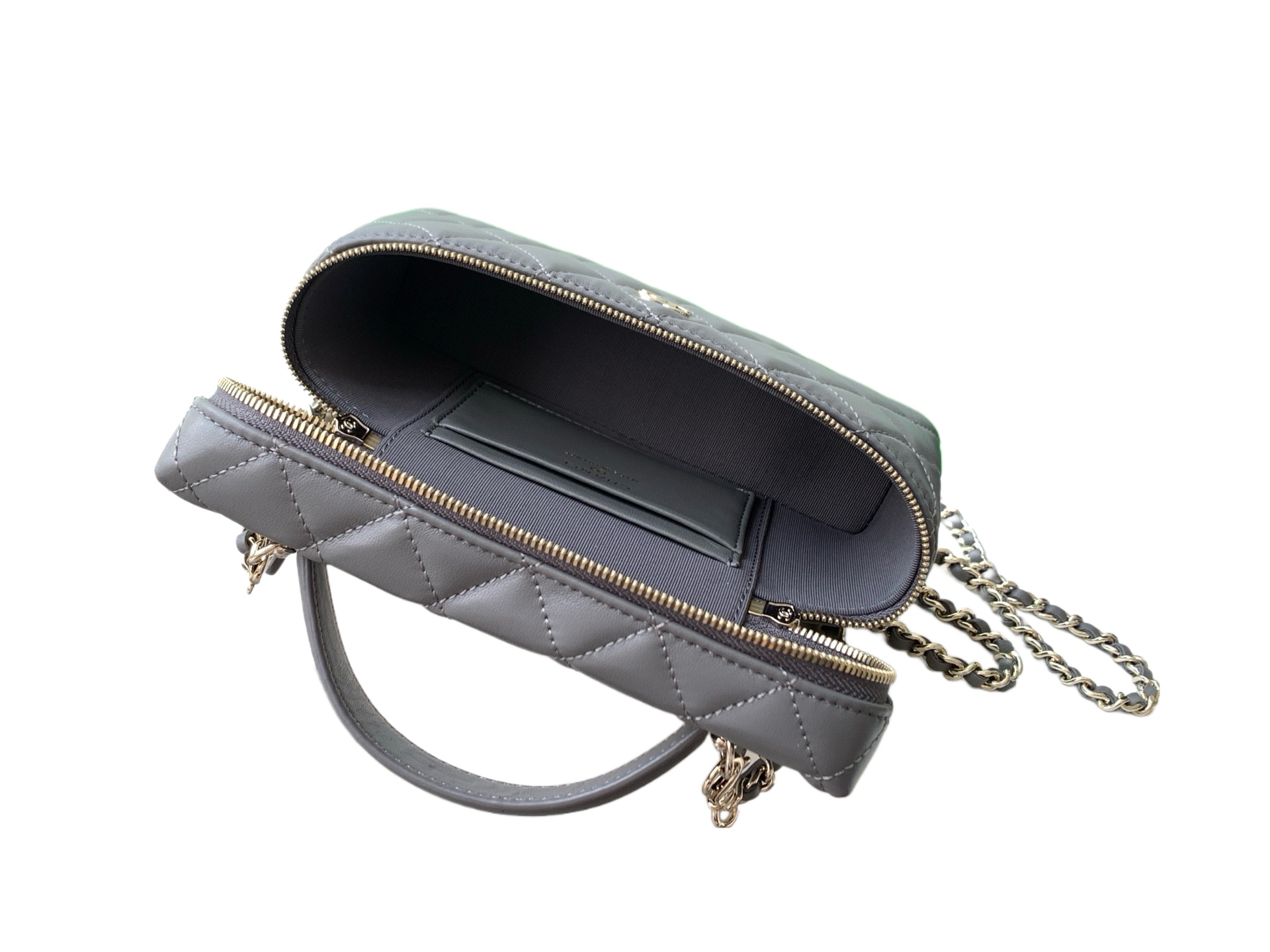 Chanel Basic Bag Cow Leather Gray M-l-s