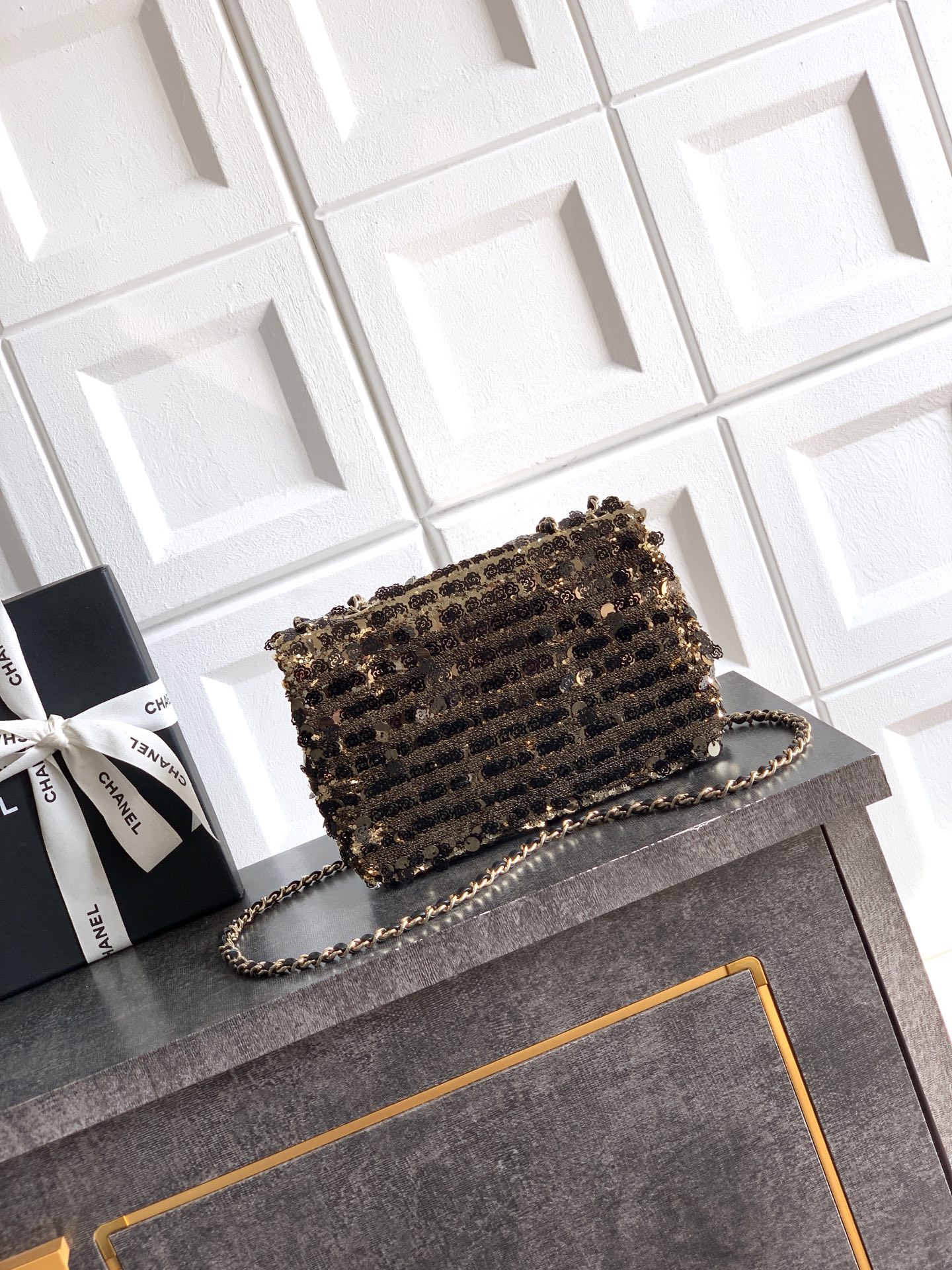 Ysl Clutch Bag Gold 20cm-l-s