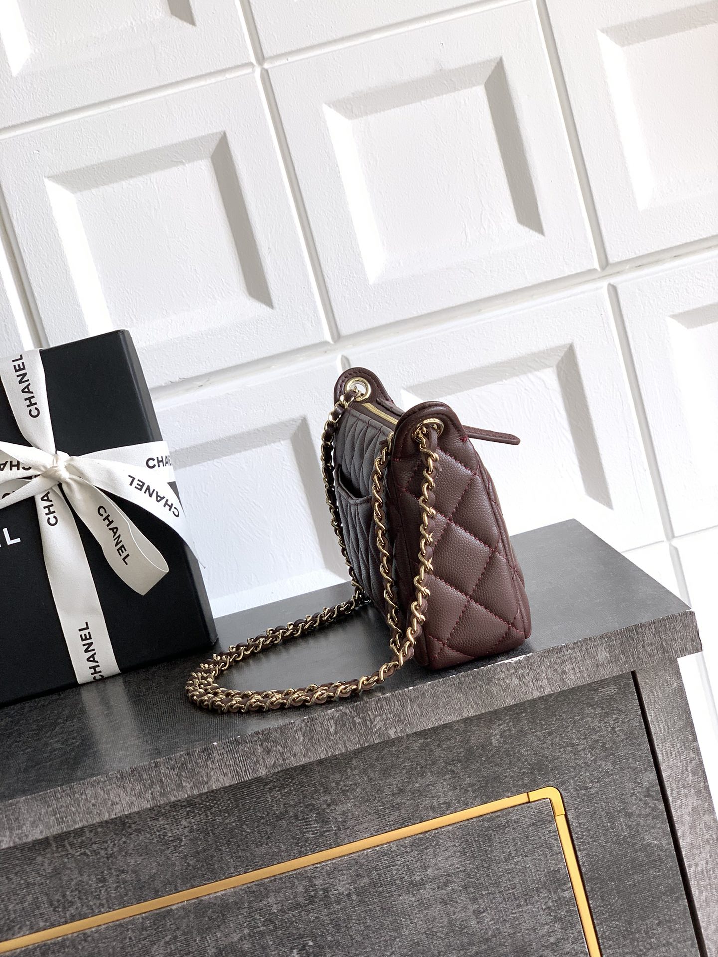 Chanel Basic Bag Cow Leather Brown M-l