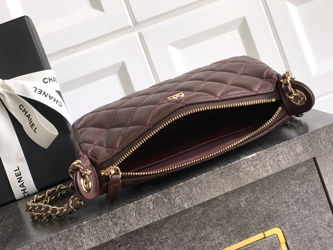 Chanel Basic Bag Cow Leather Brown M-l