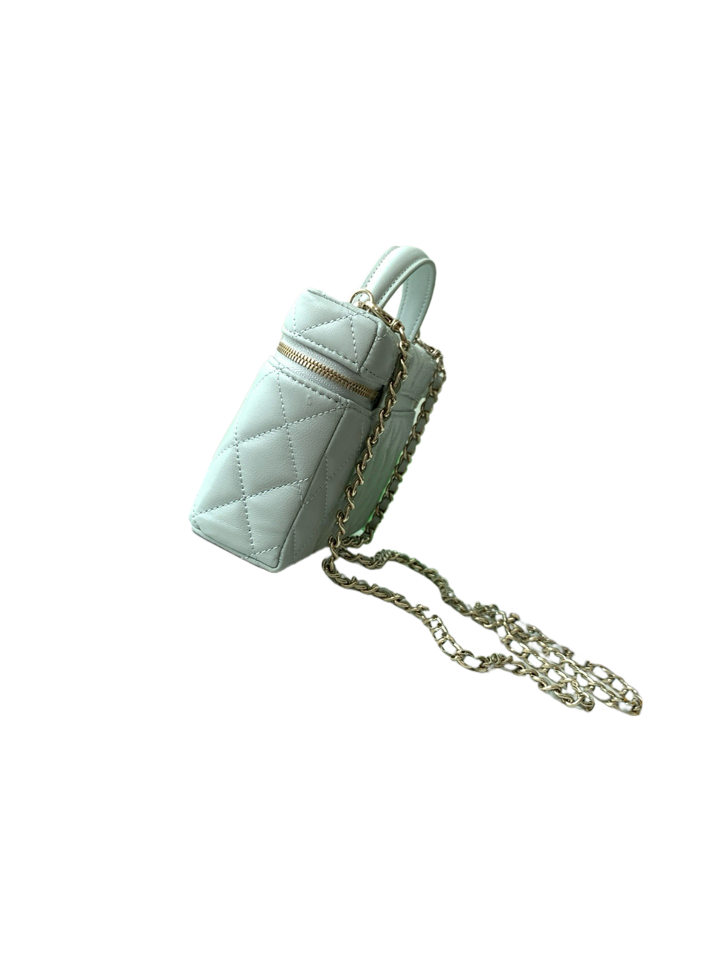 Chanel Basic Bag Cow Leather Blue M-l-s