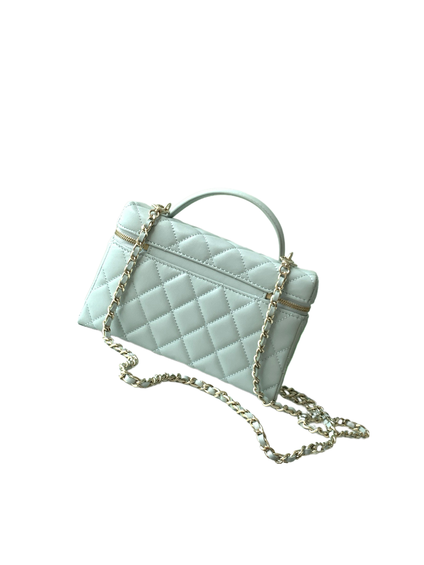 Chanel Basic Bag Cow Leather Blue M-l-s