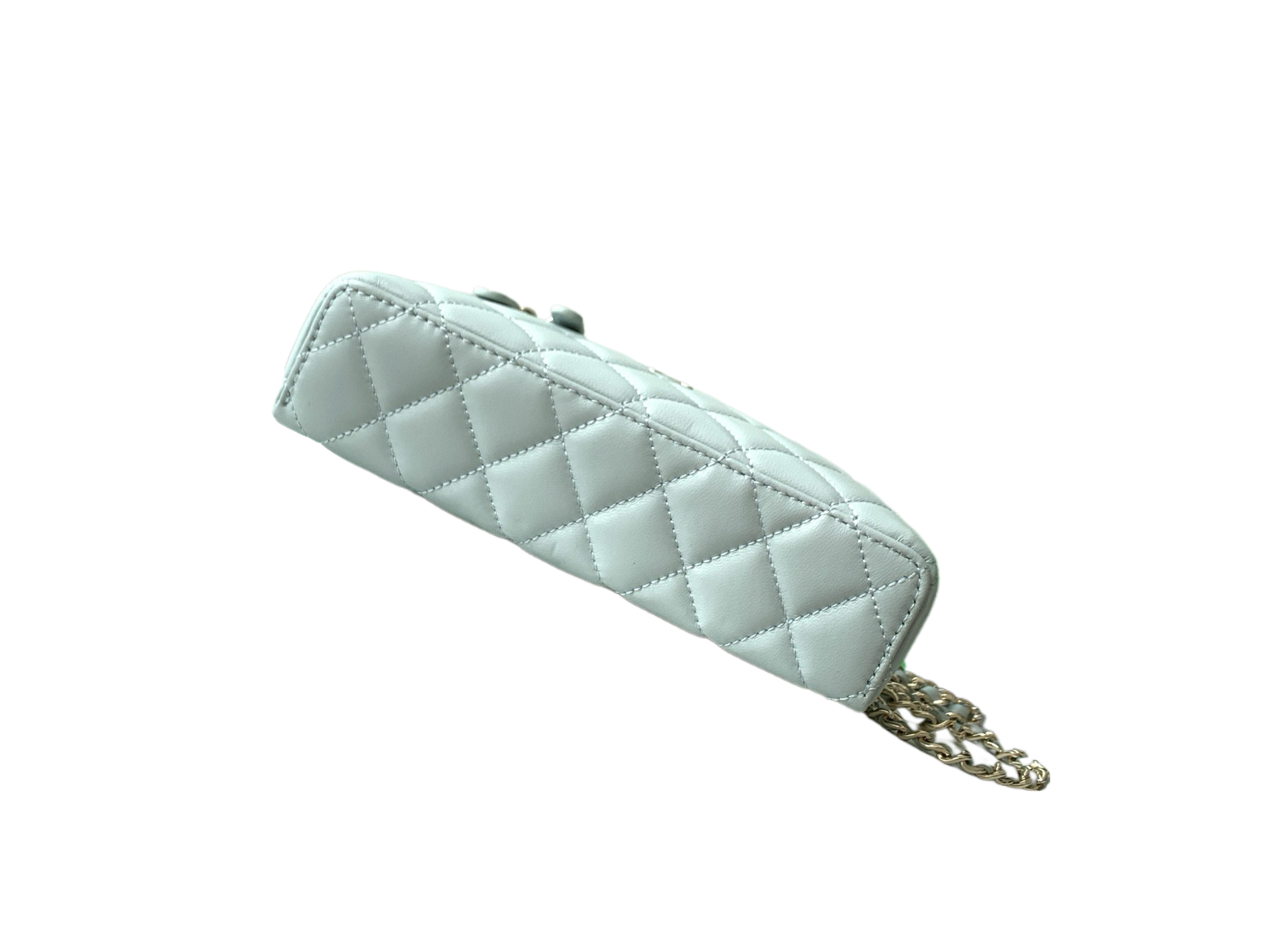 Chanel Basic Bag Cow Leather Blue M-l-s