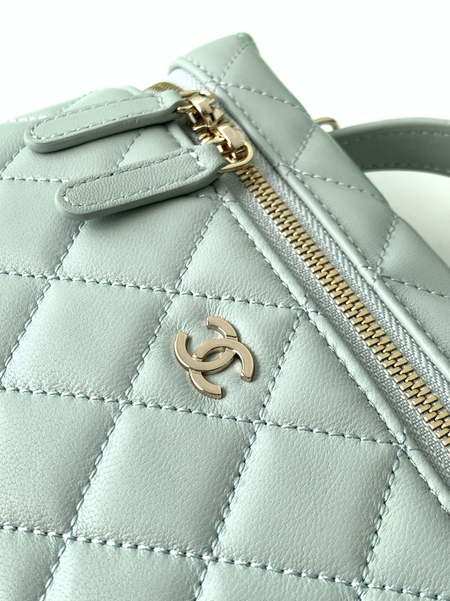 Chanel Basic Bag Cow Leather Blue M-l-s