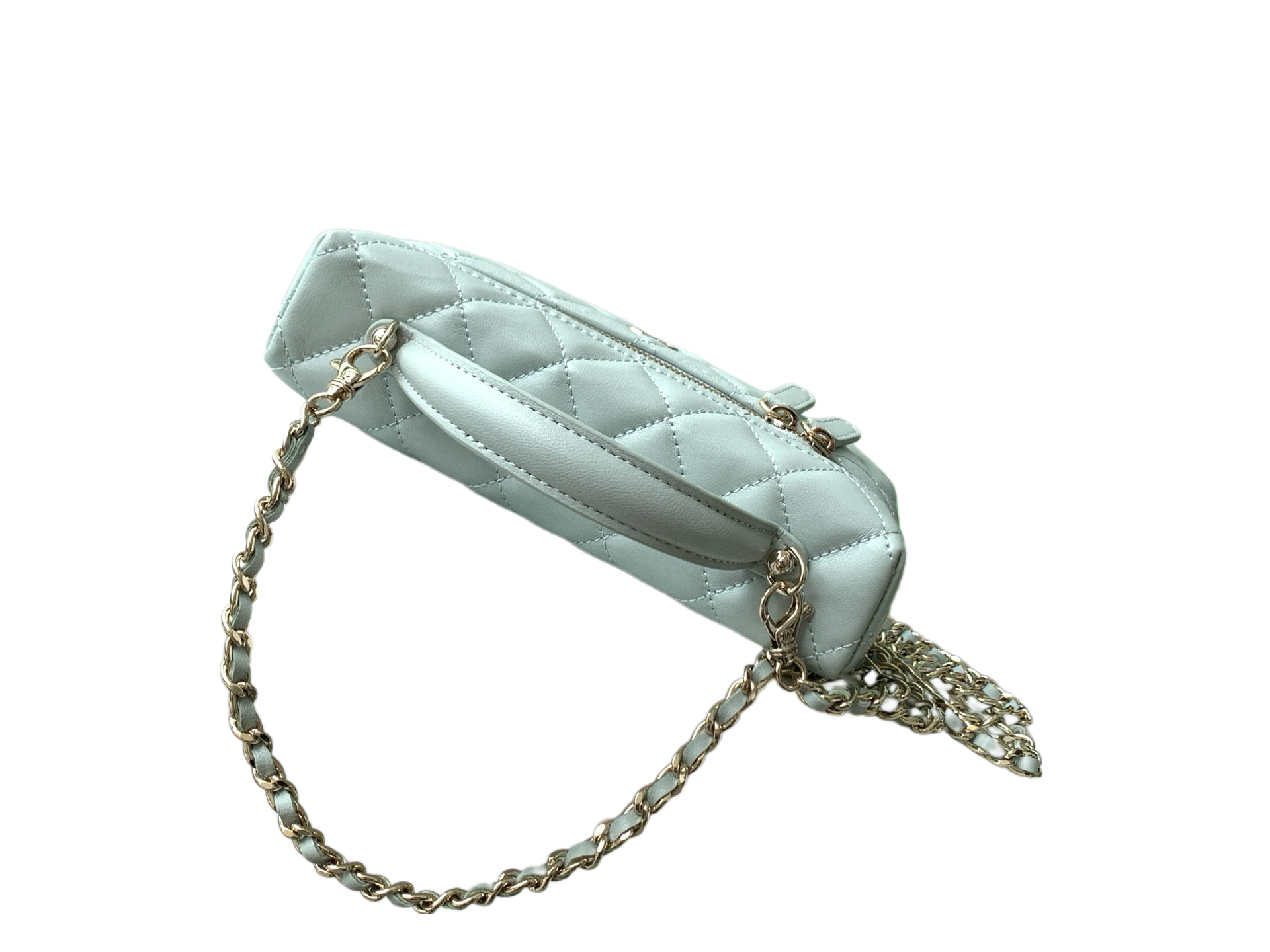 Chanel Basic Bag Cow Leather Blue M-l-s