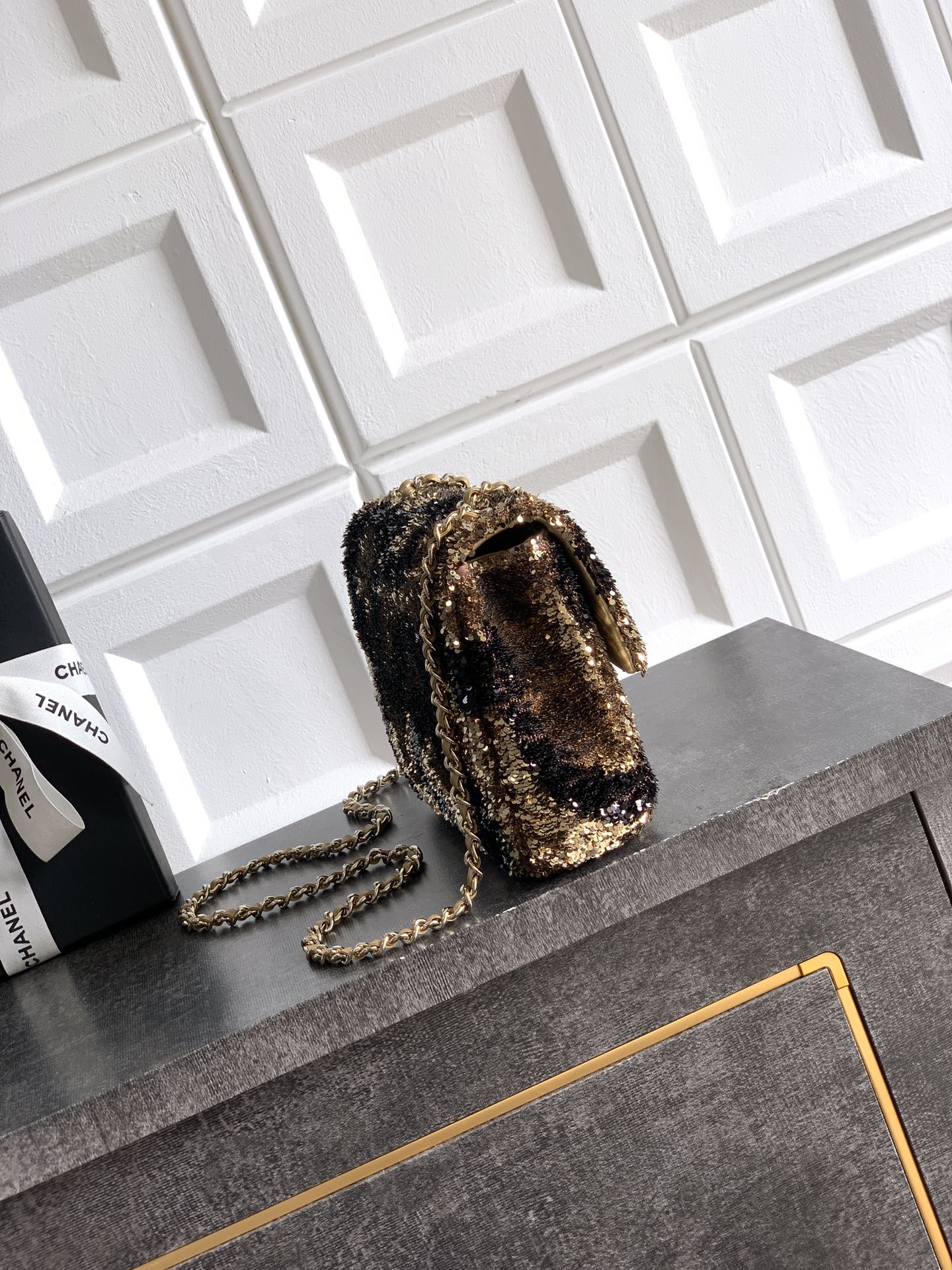 Chanel Clutch Bag Gold 20cm-l-s