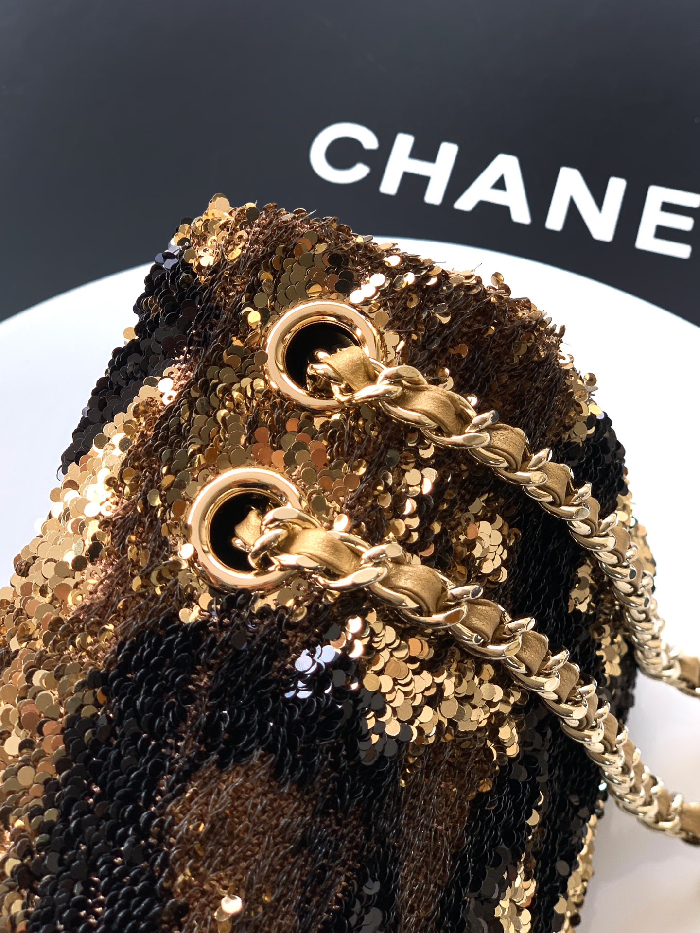 Chanel Clutch Bag Gold 20cm-l-s