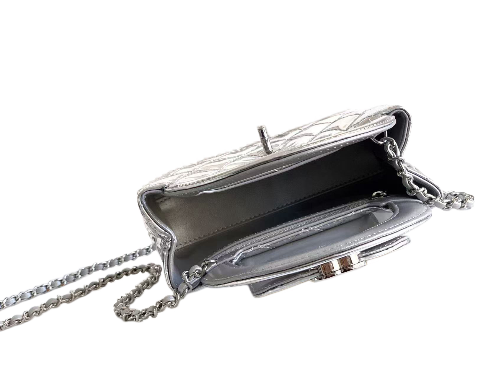 Chanel Basic Bag Silver M-l