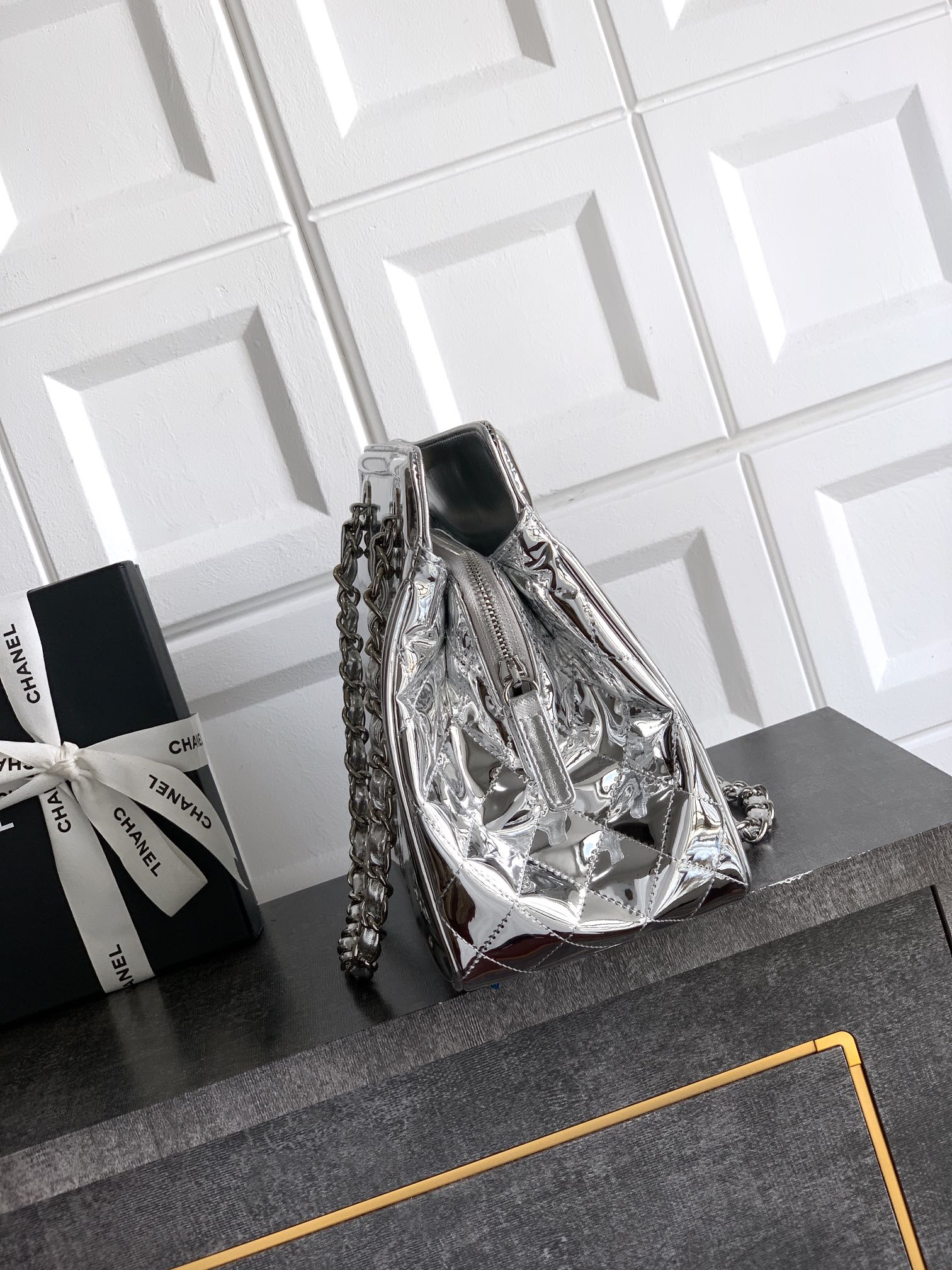 Chanel Tote Bag Silver Large Capacity M-l