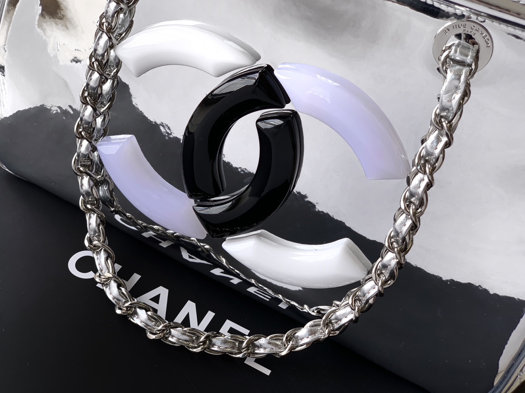 Chanel Tote Bag Silver Large Capacity M-l