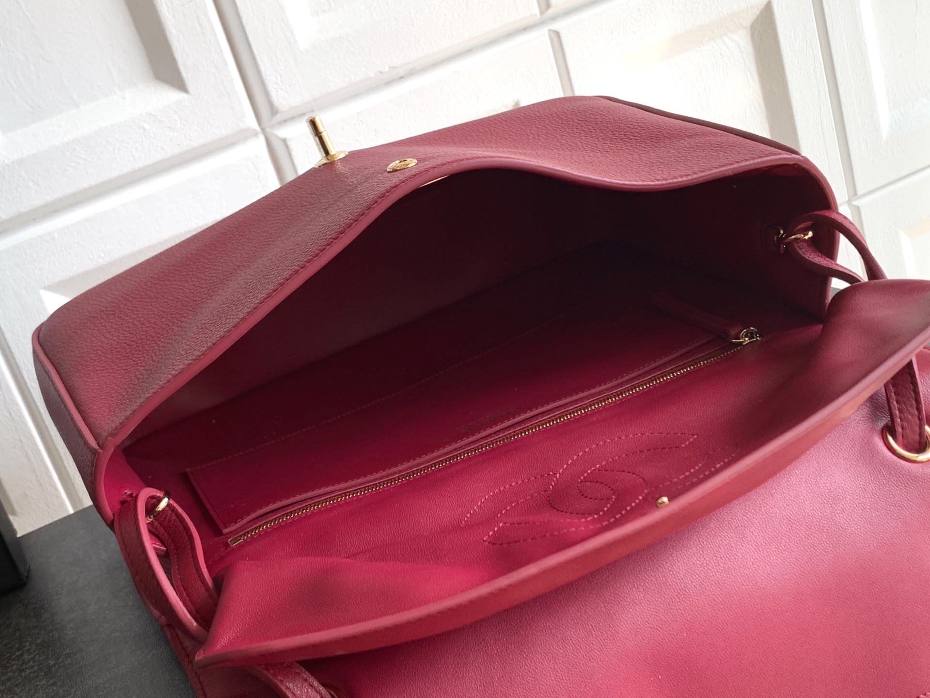 Chanel Tote Bag Cow Leather Red 11cm-m-l-s