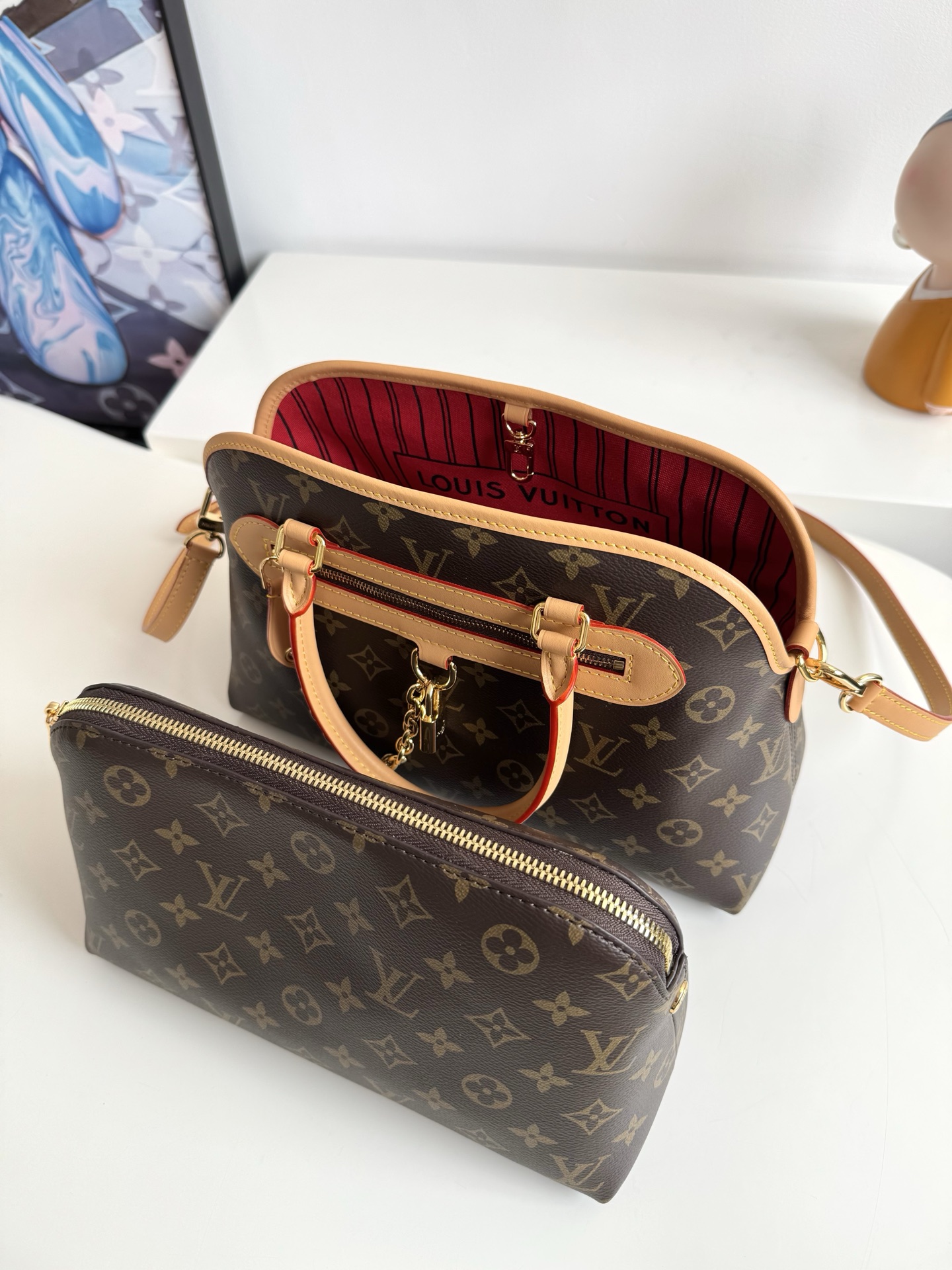 Louis Vuitton Clutch Bag Cow Leather 12cm-m-l