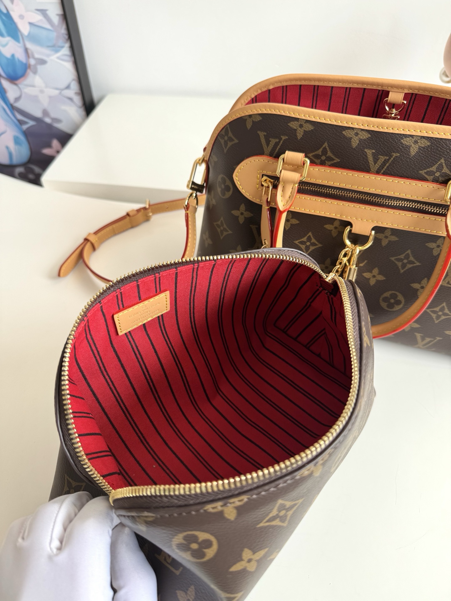 Louis Vuitton Clutch Bag Cow Leather 12cm-m-l