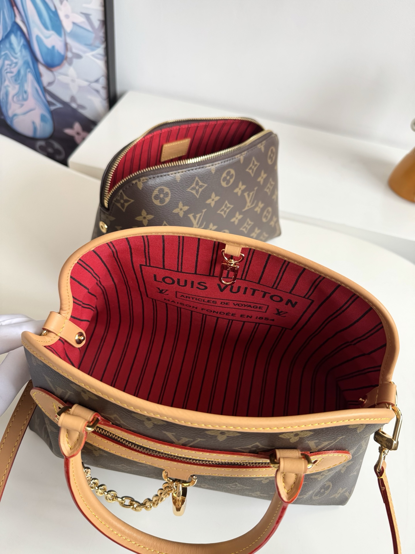 Louis Vuitton Clutch Bag Cow Leather 12cm-m-l