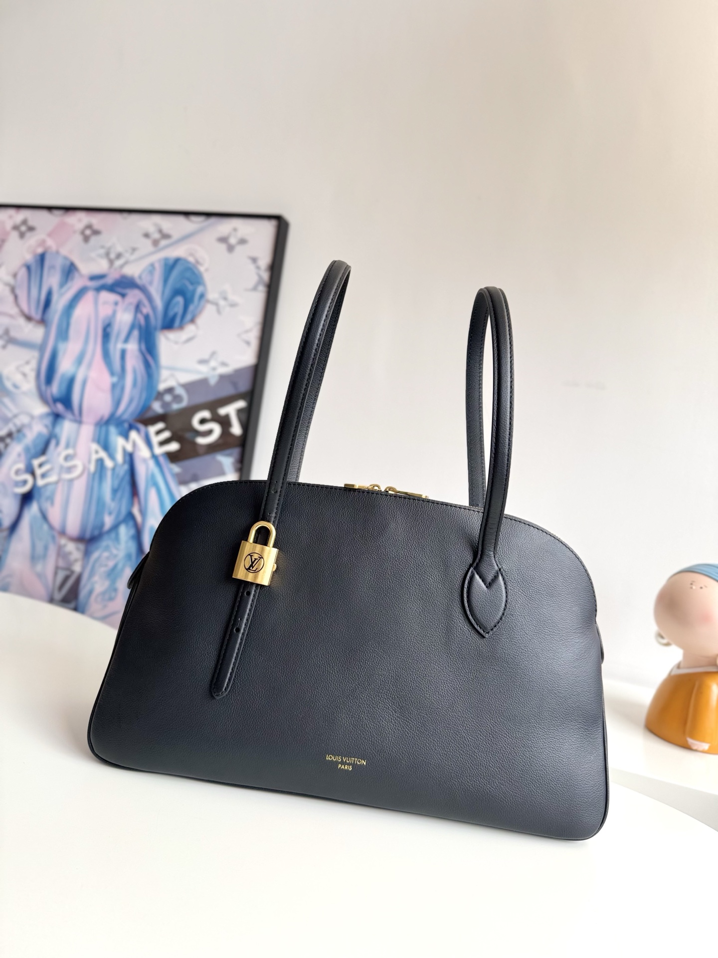 Louis Vuitton Basic Bag Cow Leather Gold M-l