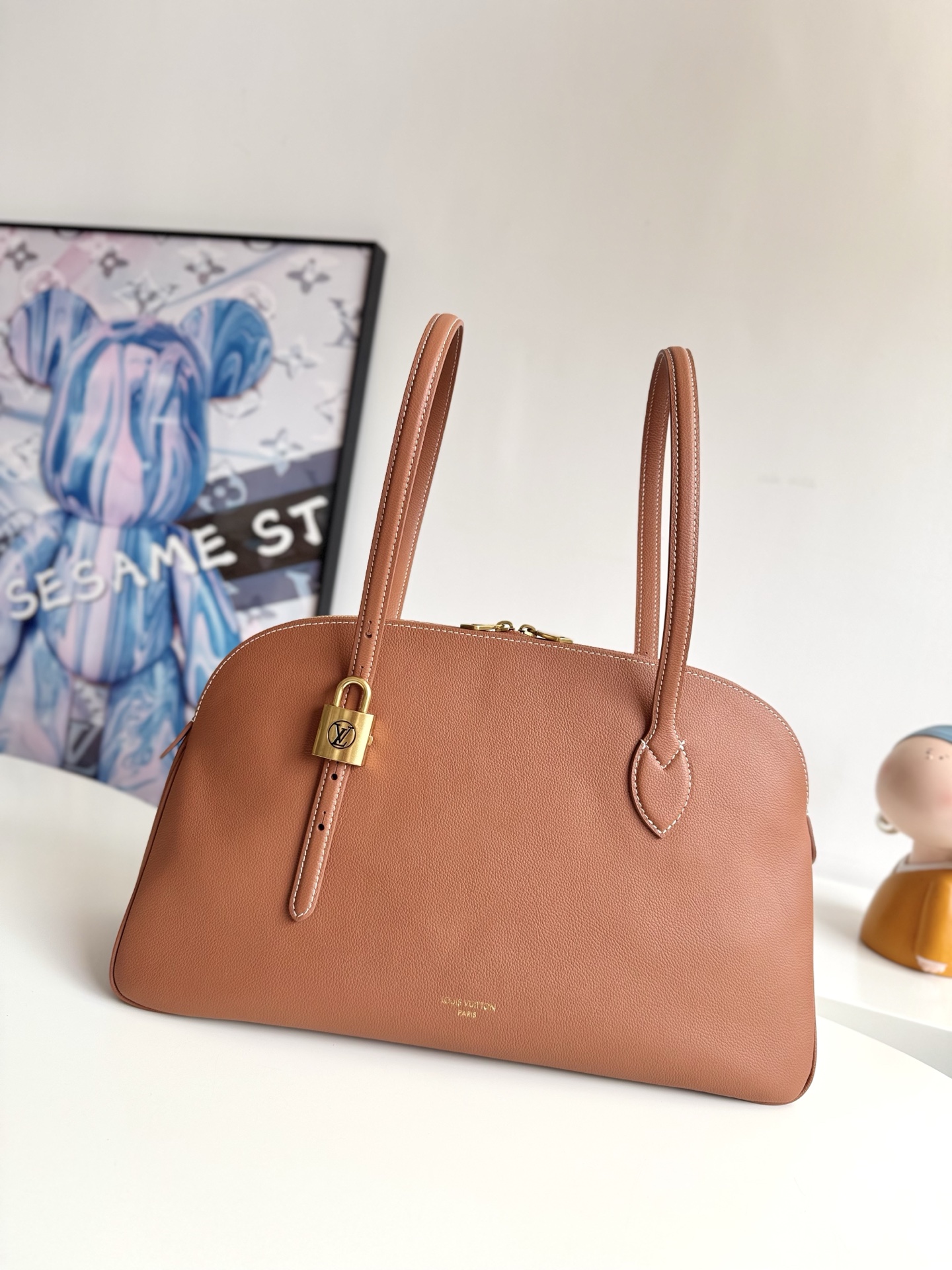 Louis Vuitton Basic Bag Cow Leather Gold M-l